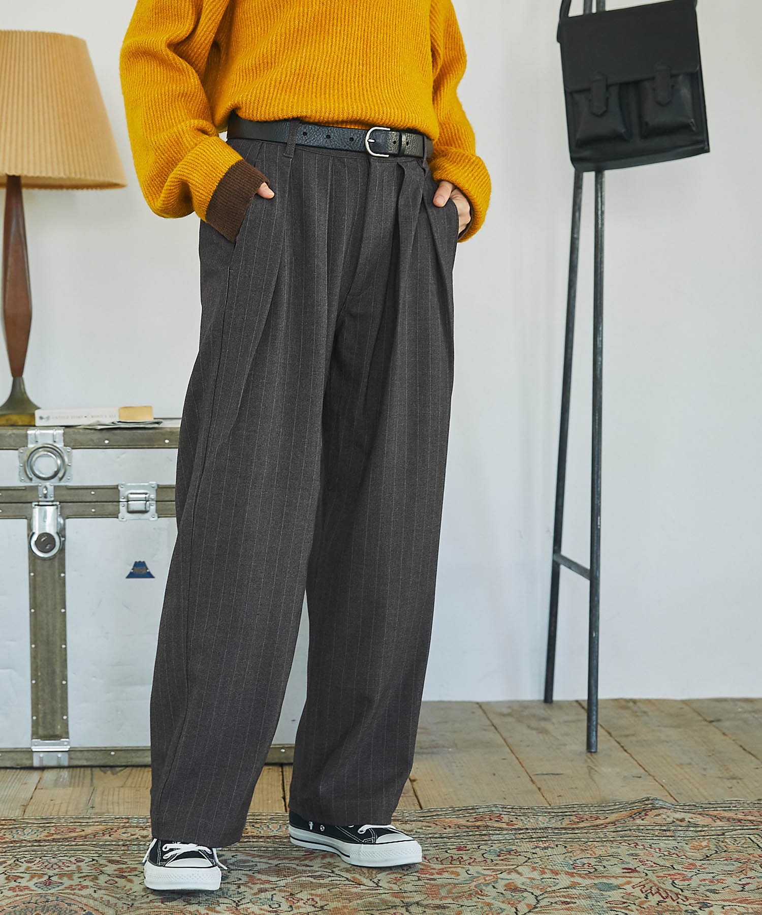 double tuck slacks pants / ダブルタックスラックスパンツ - organicfarmermag.com