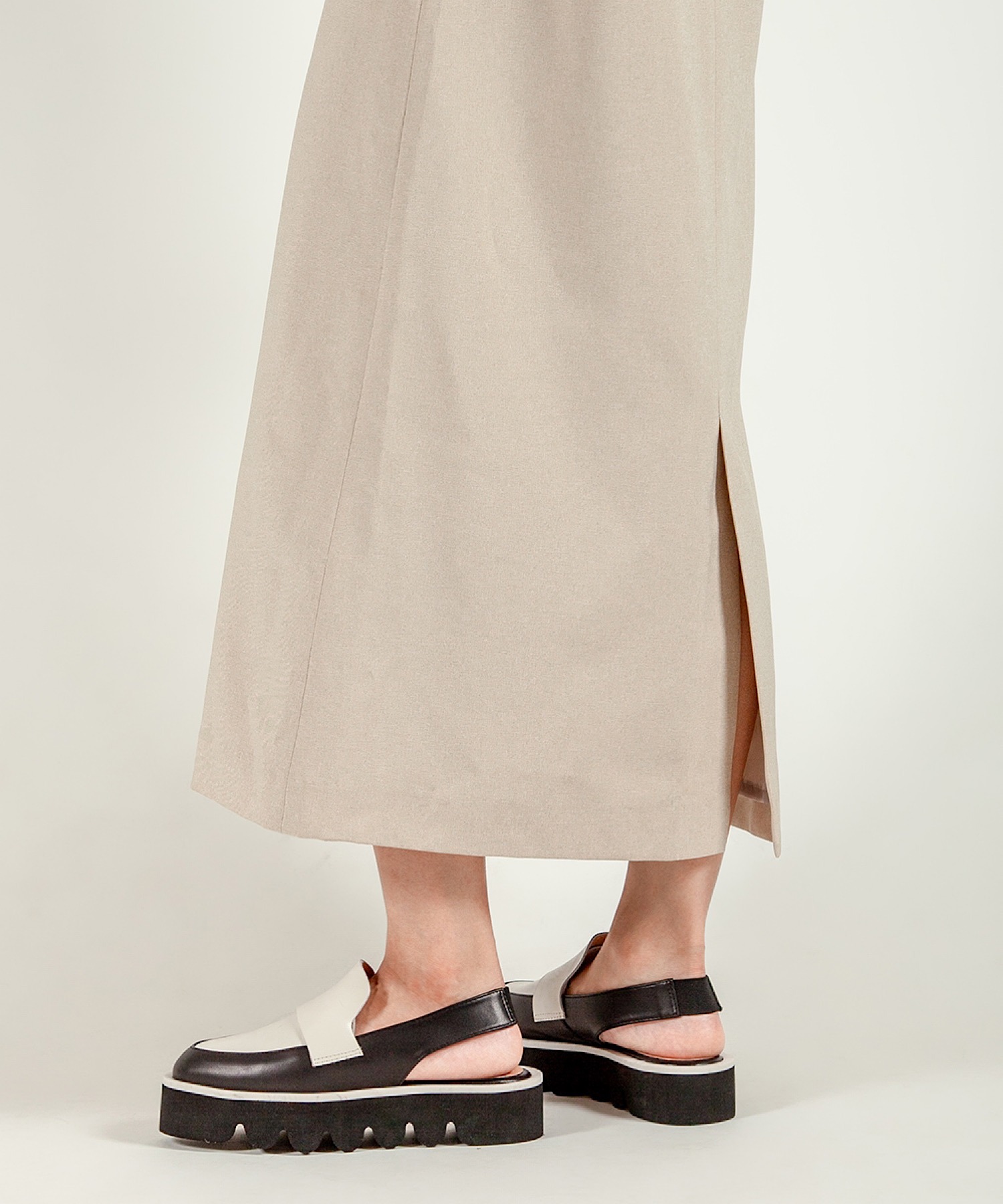 本革/厚底/3.5cm】バックベルトローファー ALL BLACK│Jeffrey 