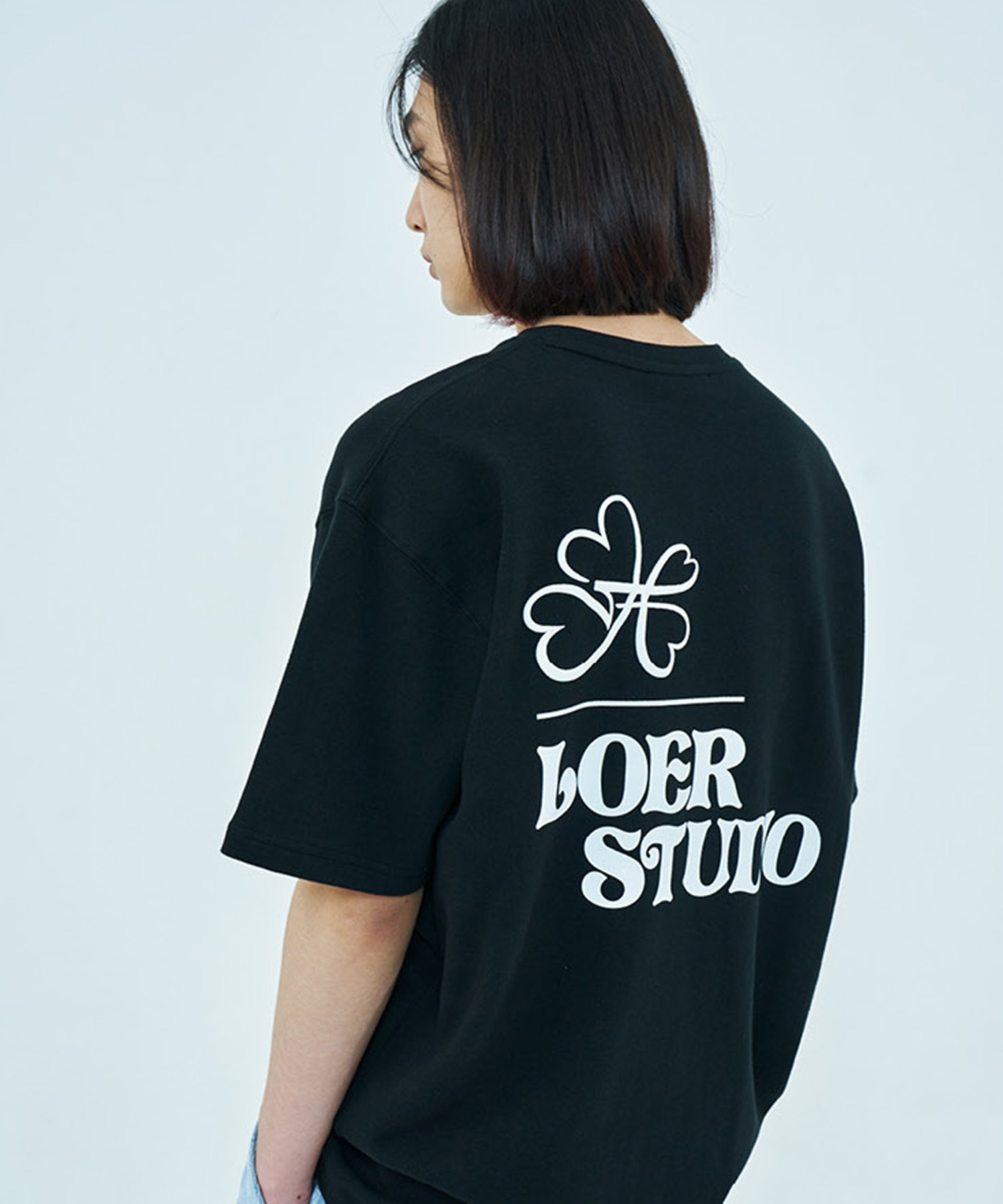 『LOER STUDIO/ロアスタジオ』DRAWING LOGO T/バックプリント半袖Tシャツ