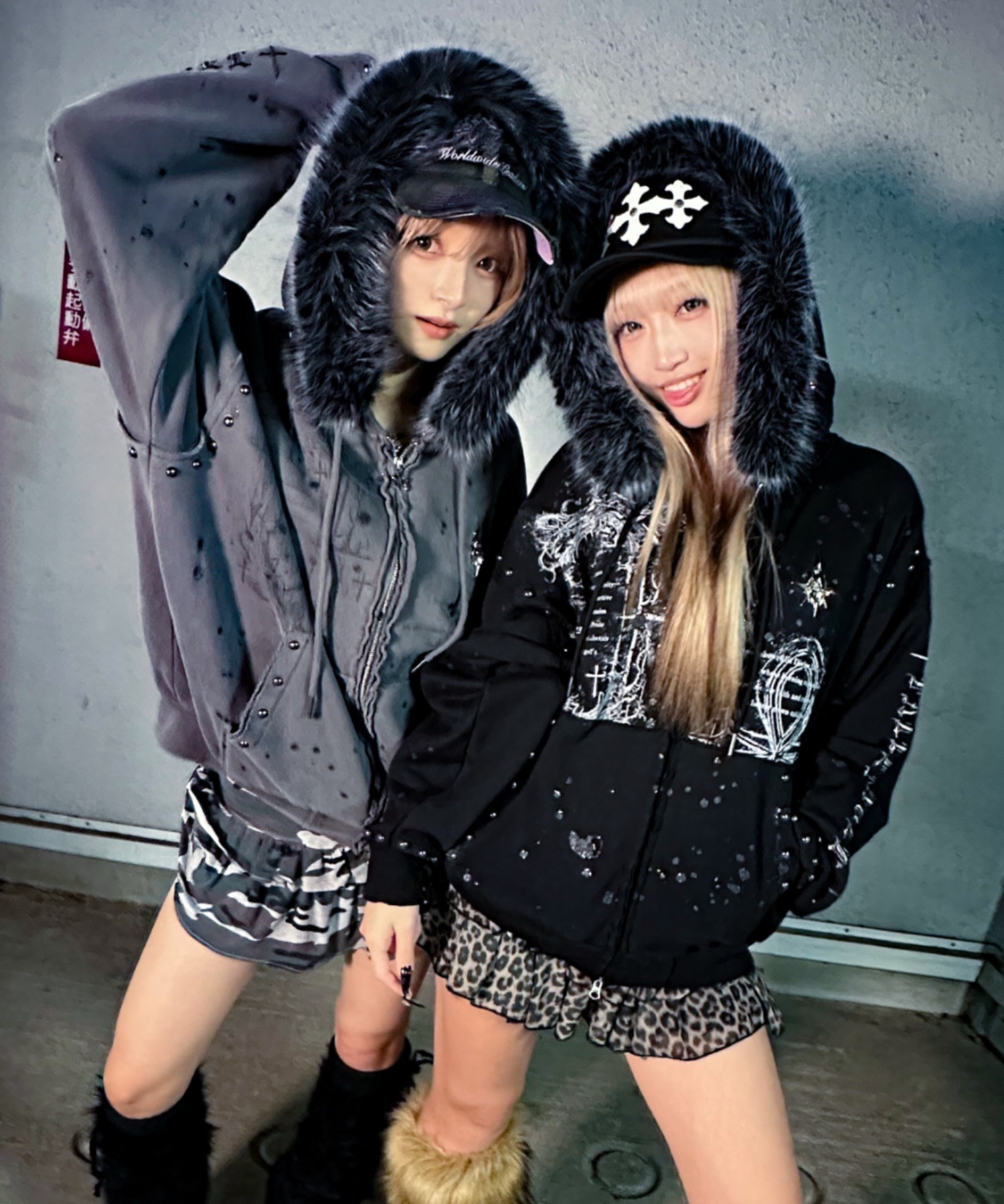 A'GEM/9 × .kom 『A'GEM/9/エージェムナイン』ファー付きラメ飛ばし