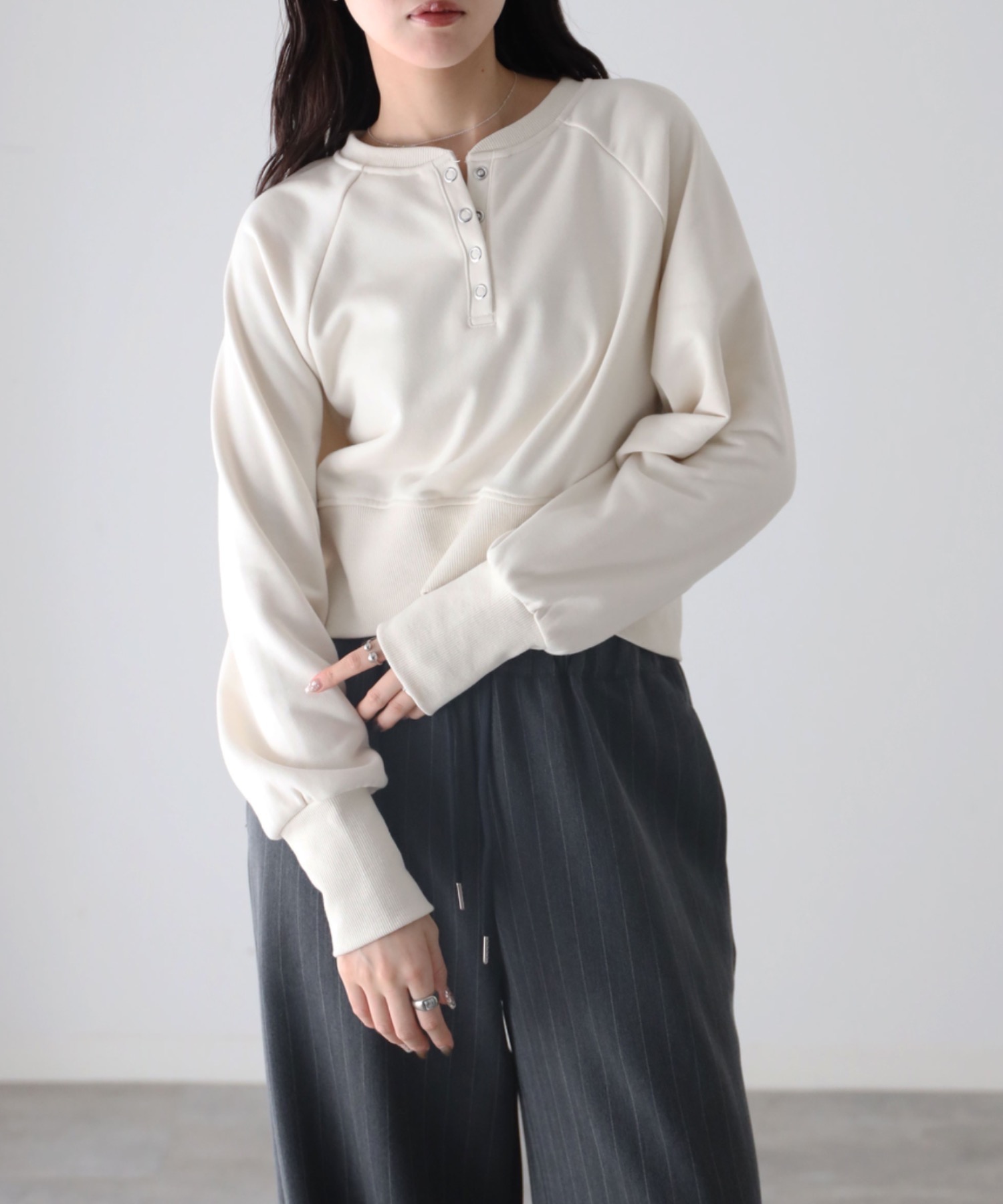 model：164cm. 着用サイズ：FREE