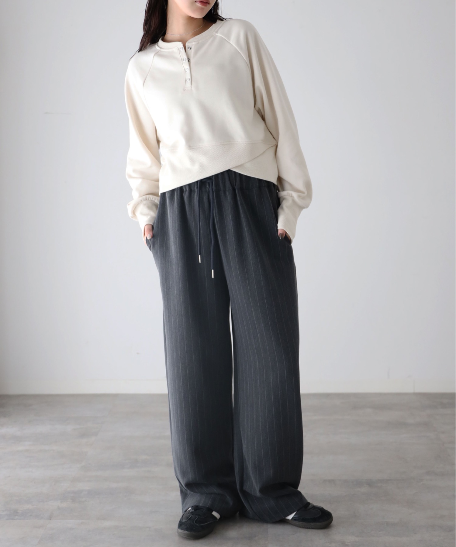 model：164cm. 着用サイズ：FREE