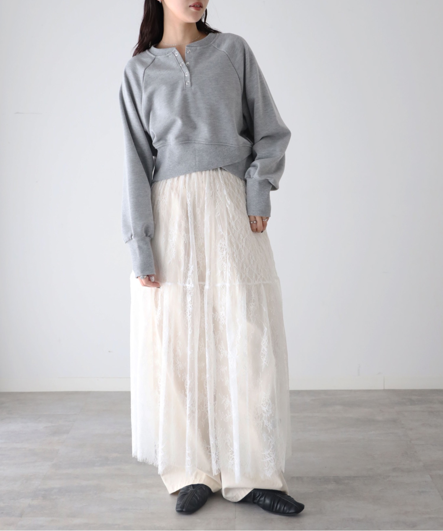 model：164cm. 着用サイズ：FREE