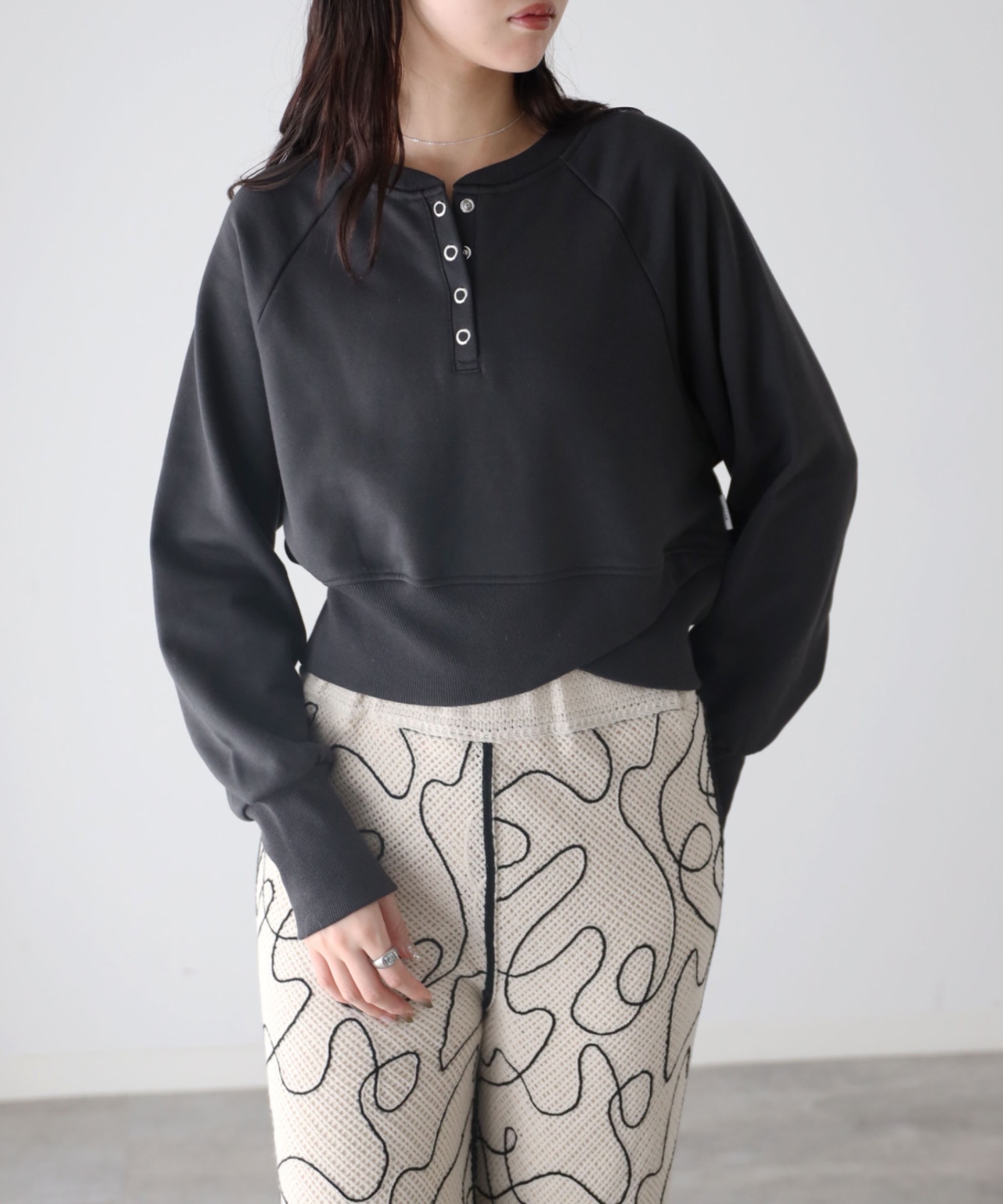model：164cm. 着用サイズ：FREE