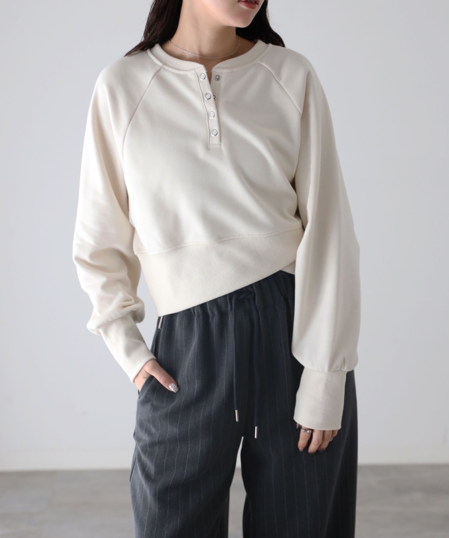 model：164cm. 着用サイズ：FREE
