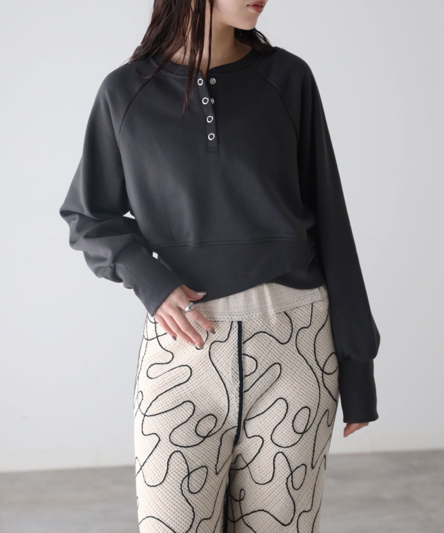 model：164cm. 着用サイズ：FREE