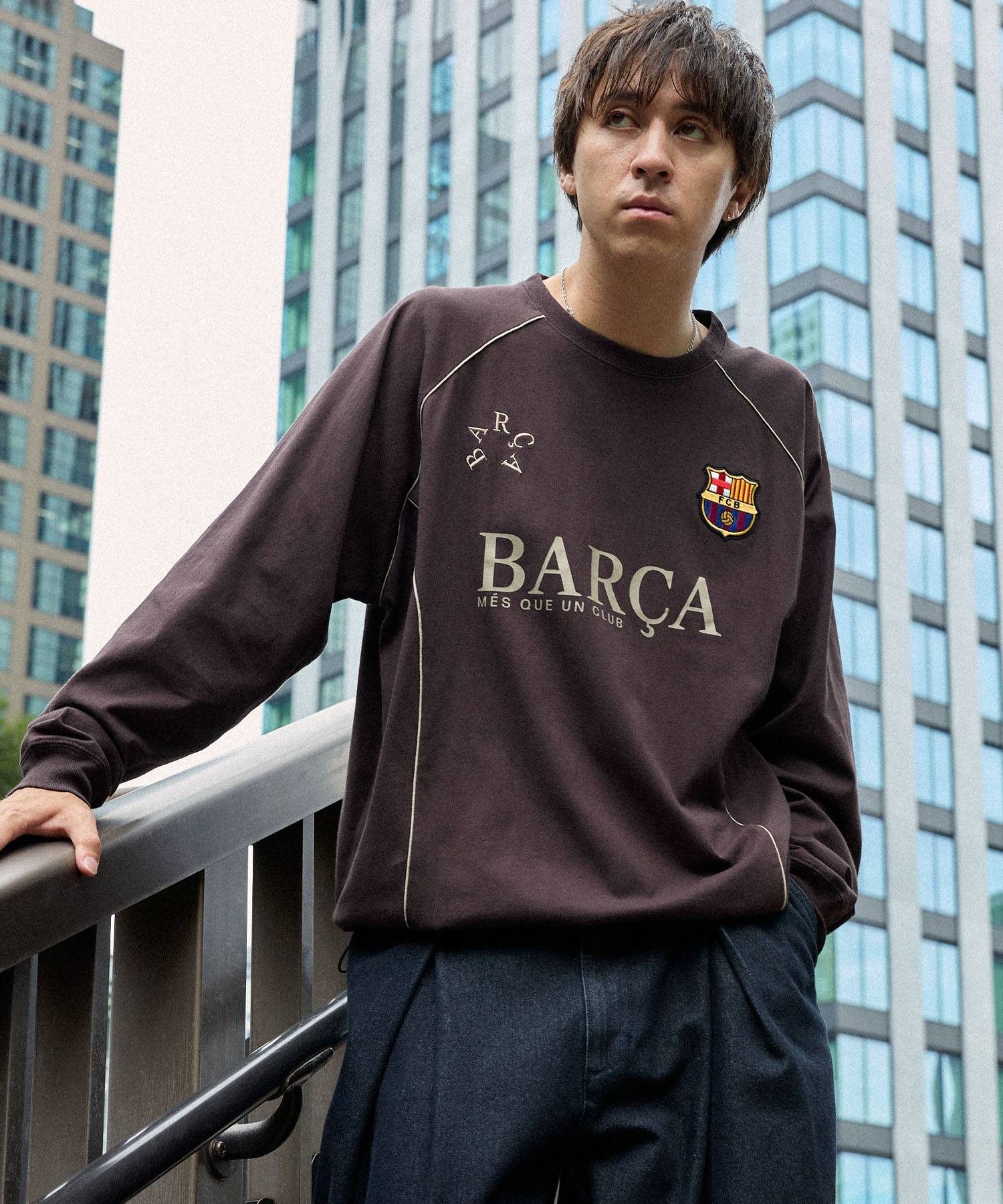FC BARCELONA/FCバルセロナ】別注 ドローコード ラグランスリーブ