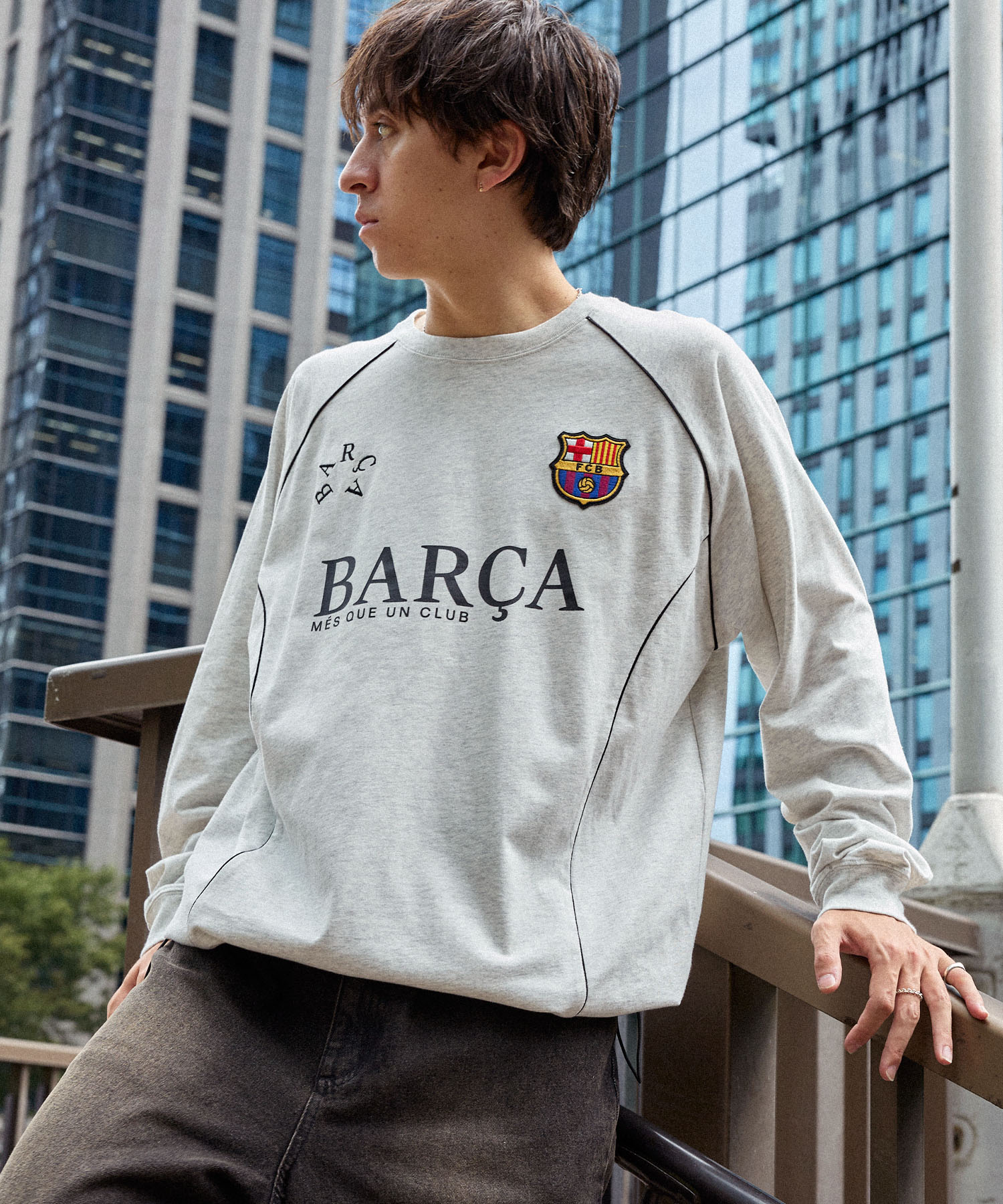 FC BARCELONA/FCバルセロナ】別注 ドローコード ラグランスリーブ