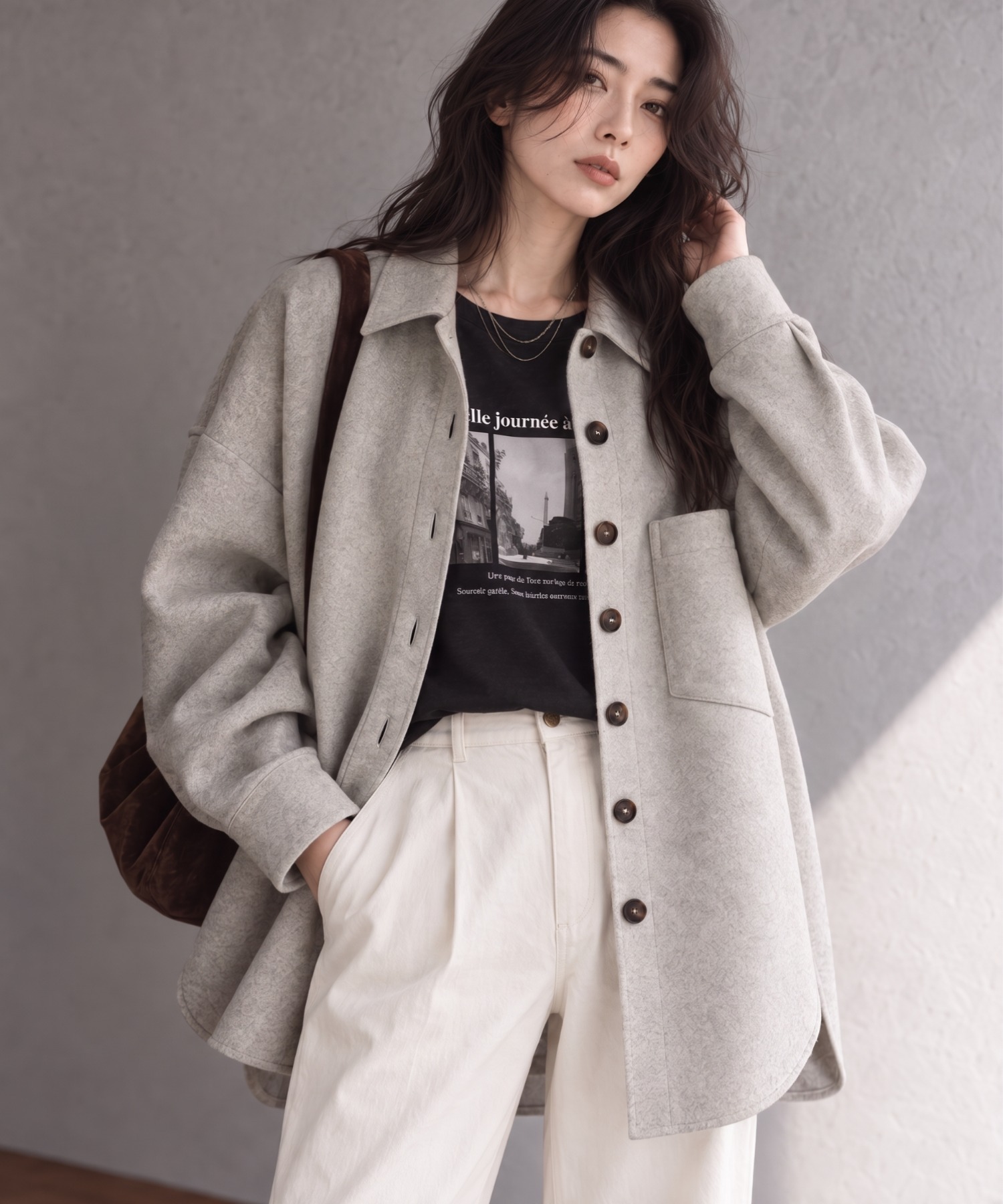モデル身長：158cm
着用サイズ：FREE