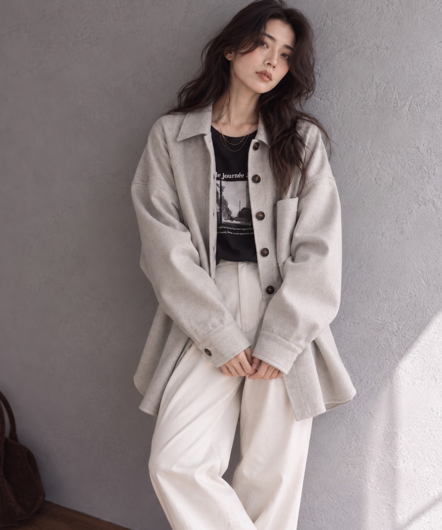 モデル身長：158cm
着用サイズ：FREE