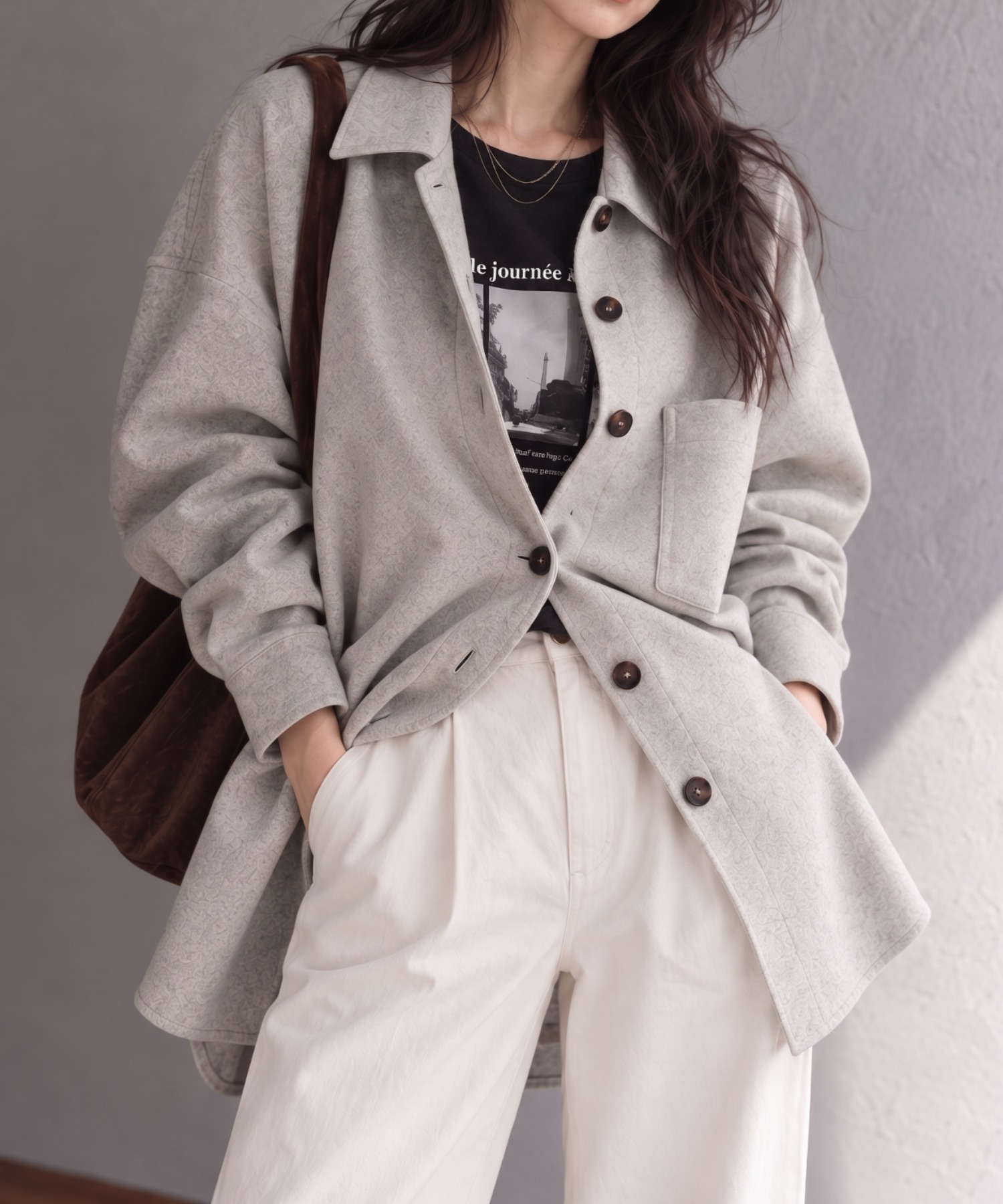 モデル身長：158cm
着用サイズ：FREE