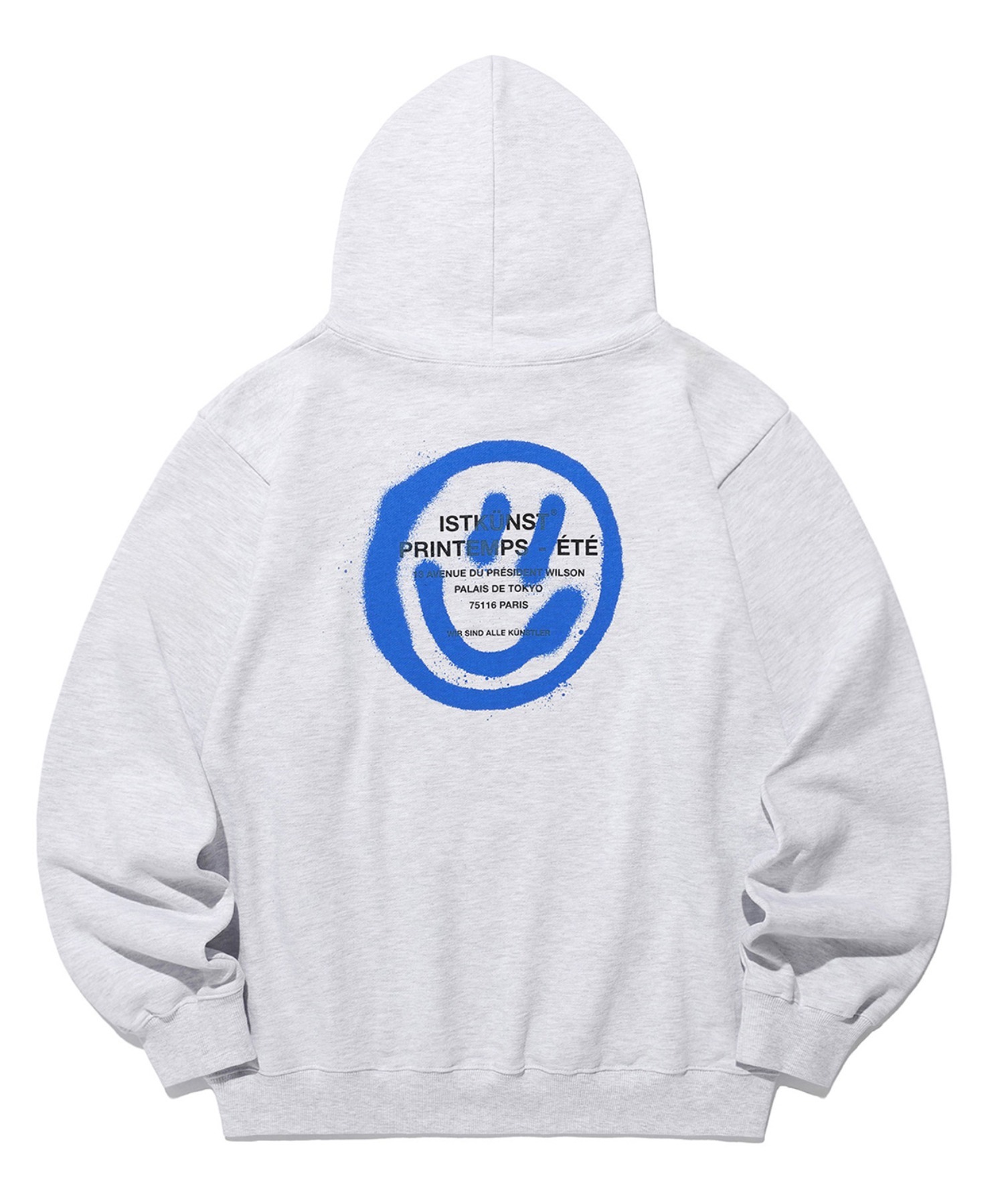 A'GEM/9 × .kom『ISTKUNST/イストクンスト』LOGO&SMILEY HOODIE/ロゴ&スマイリー プルオーバーパーカー  韓国ブランドセレクト│A'GEM/9×.KOM【公式】｜韓国・ストリートブランド通販サイト エージェムナイン ドットケーオーエム