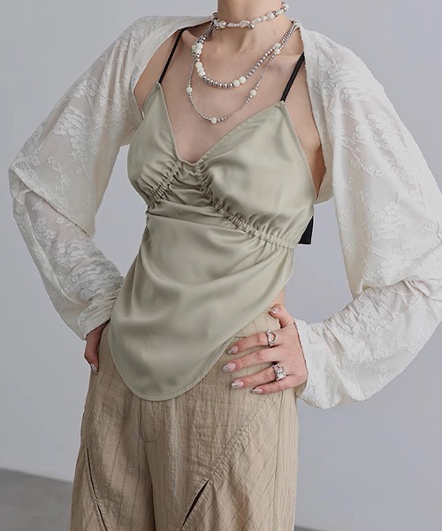 acka flower jacquard bolero エーシーケーエー ボレロ トップス