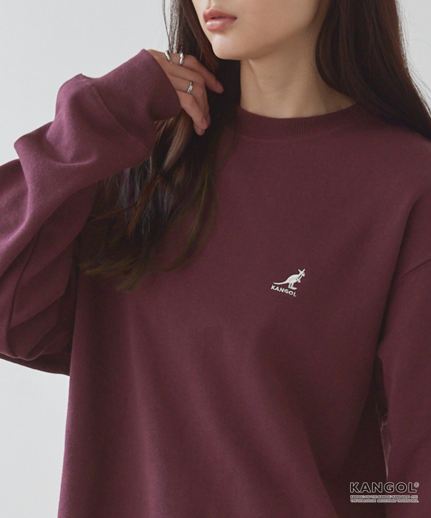 KANGOL/カンゴール 別注 ロゴ ワンポイント刺繍 オーバーサイズ スウェットプルオーバー