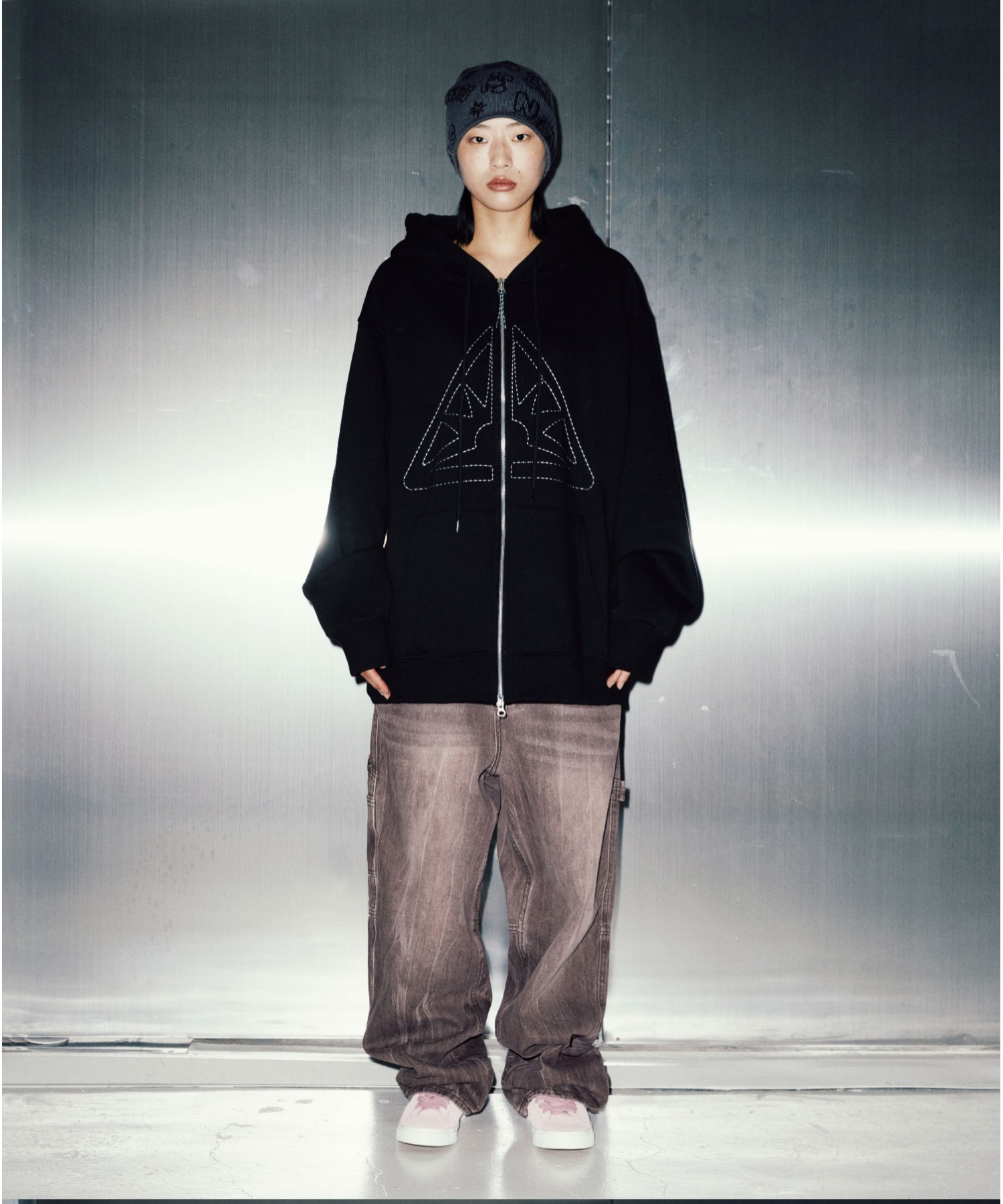 A´GEM/9 × .kom『ISTKUNST/イストクンスト』SUNRISE STITCH LOGO HOOD