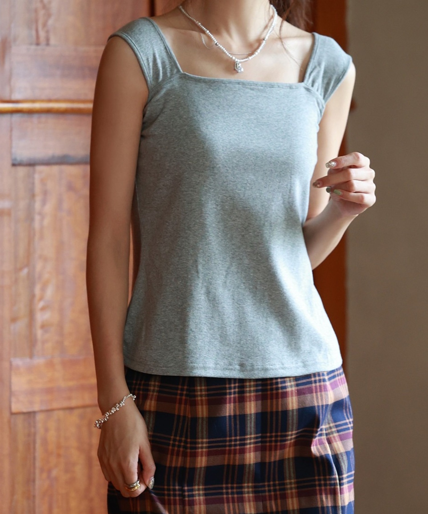 最安挑戦 Papillonブラ紐隠しインナータンクトップ De Saison タンクトップ