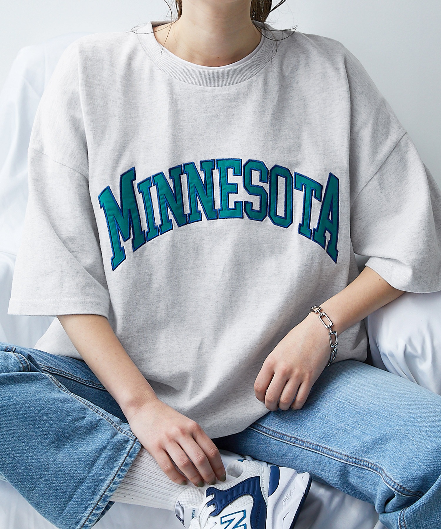 PARAMUS MINNESOTA DES MOINES LOGO CREW NECK T-SHIRTS / パラマス