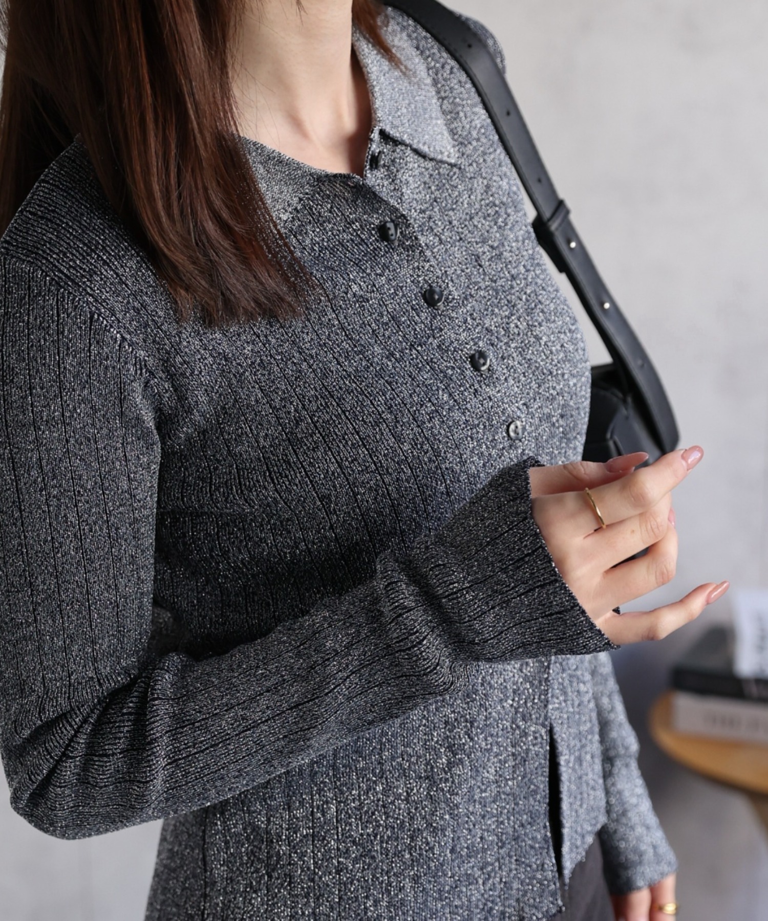 model：162cm 着用サイズ：F