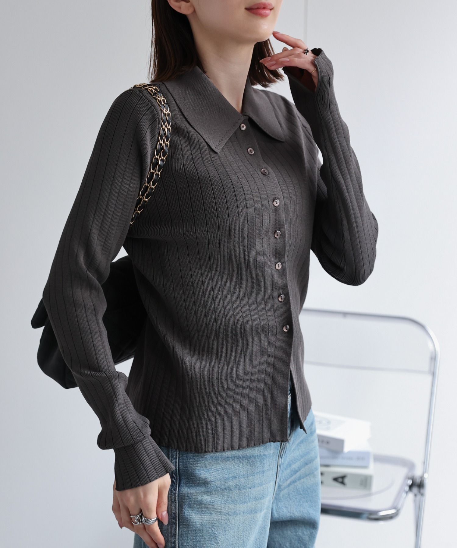 model：162cm 着用サイズ：L