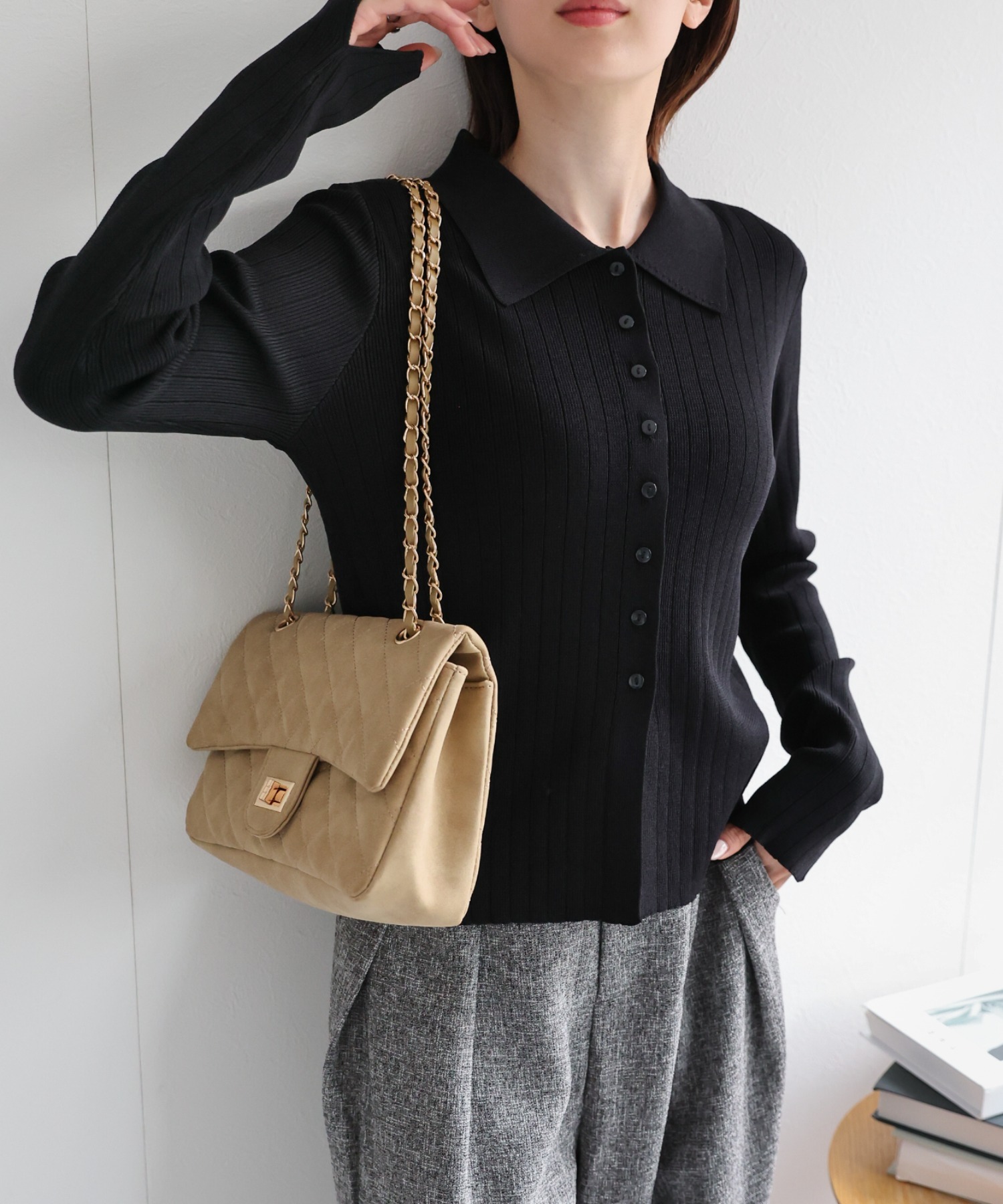 model：162cm 着用サイズ：L
