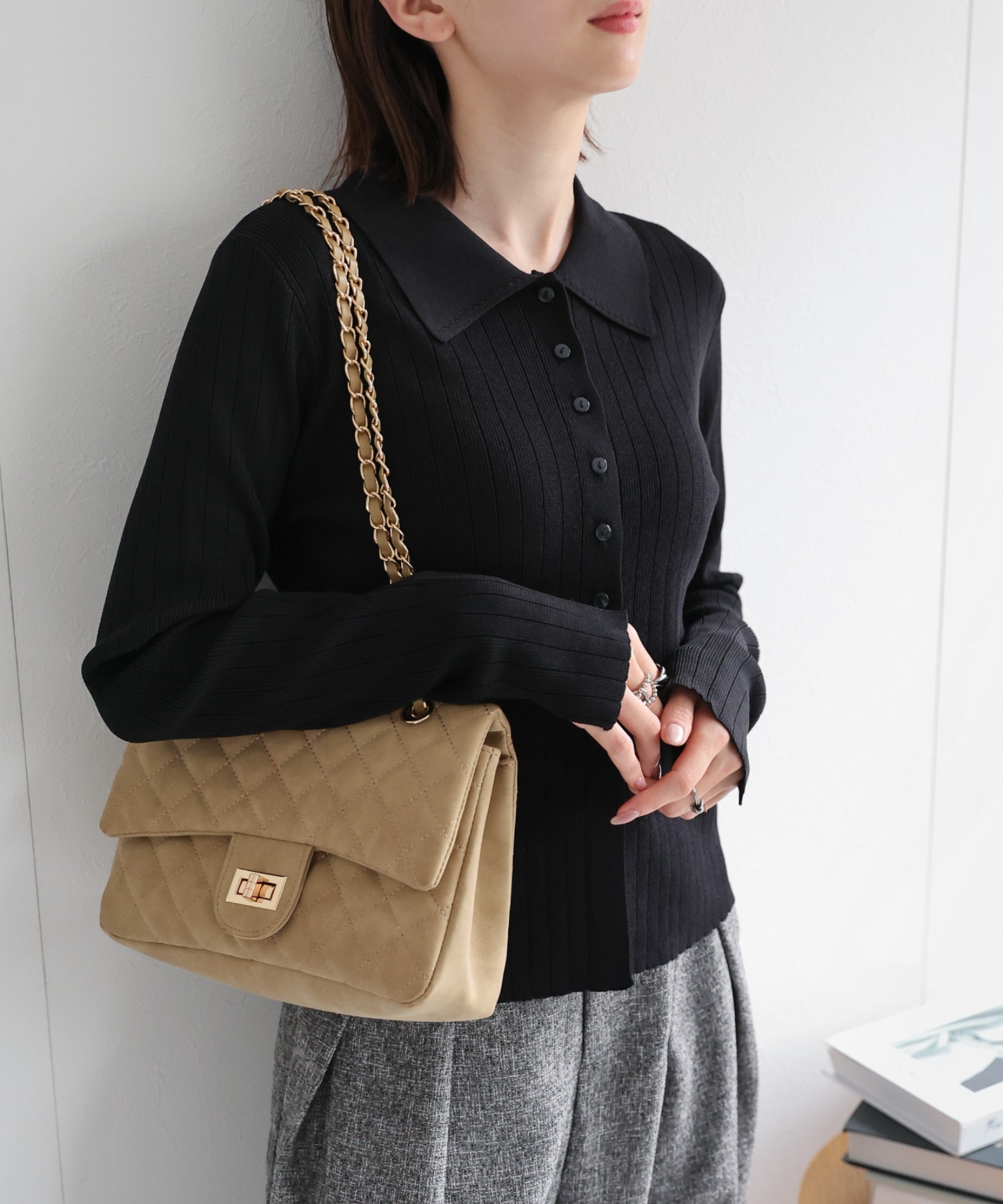 model：162cm 着用サイズ：L