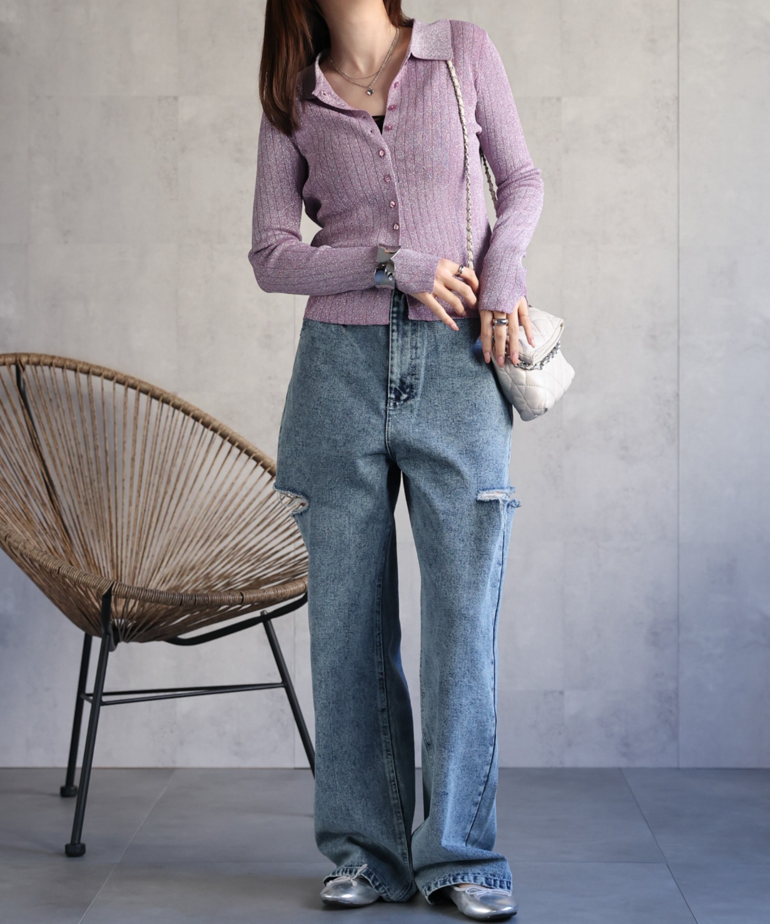 model：162cm 着用サイズ：F