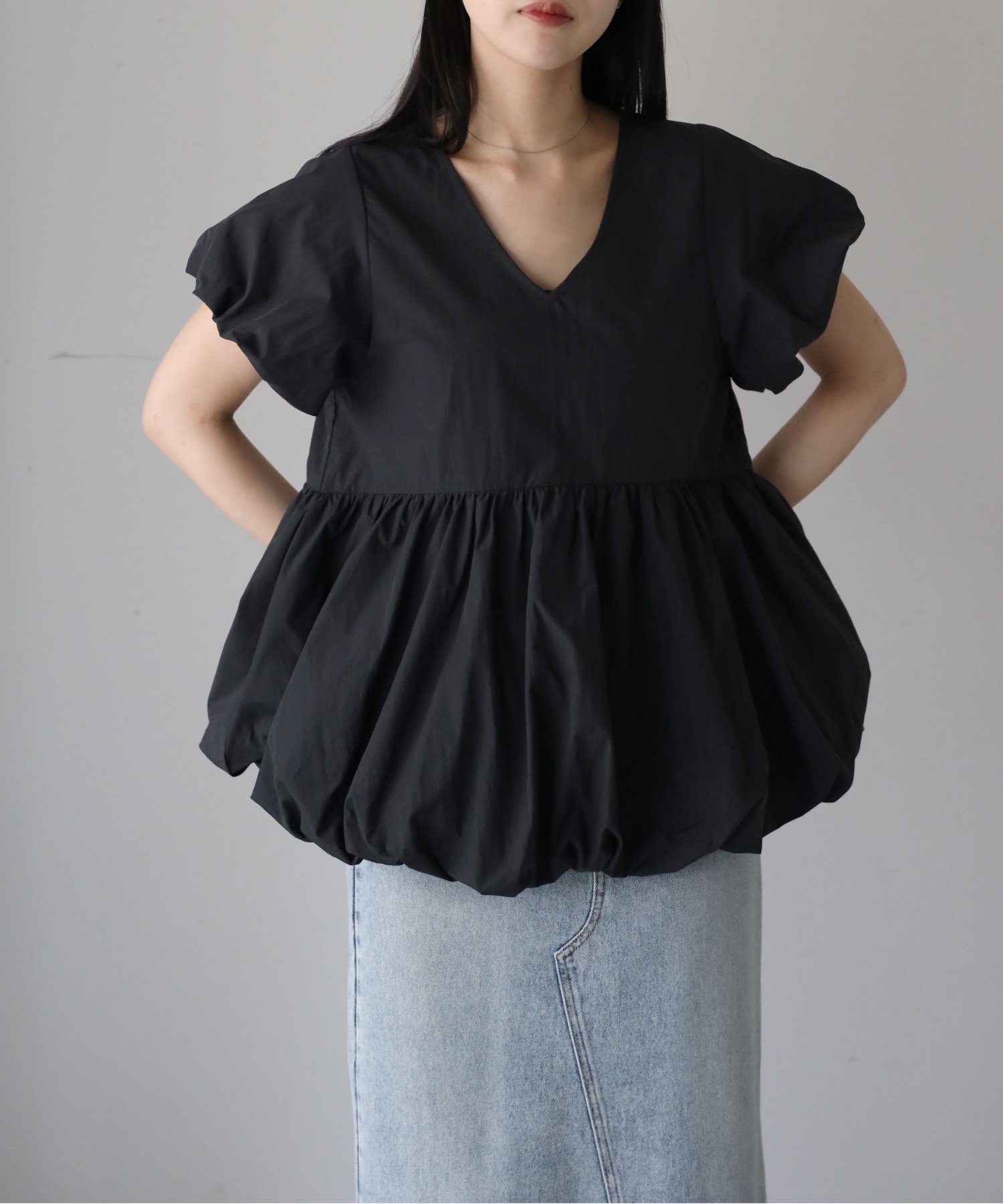 model：164cm. 着用サイズ：FREE