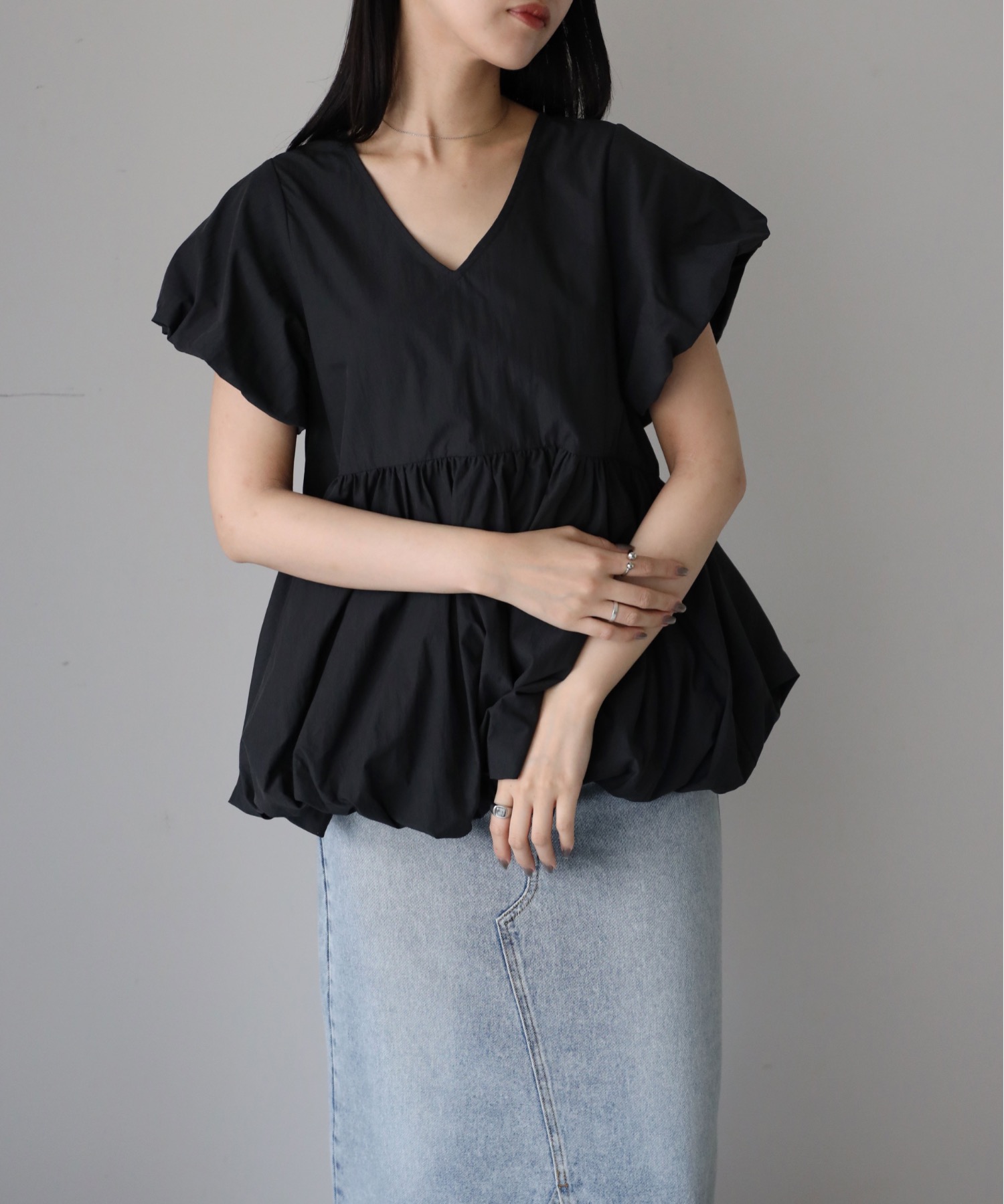model：164cm. 着用サイズ：FREE