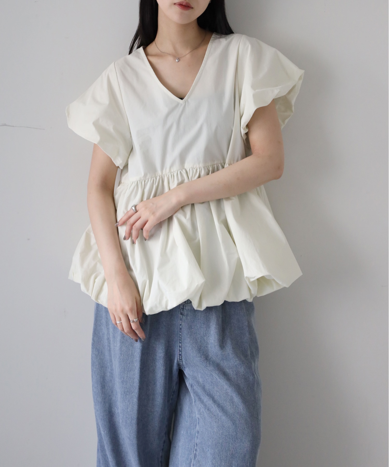 model：164cm. 着用サイズ：FREE
