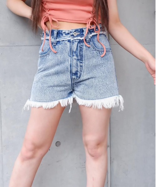 ブリーチデニムリメイクショートパンツ Spiralgirl Spiralgirl スパイラルガール公式通販