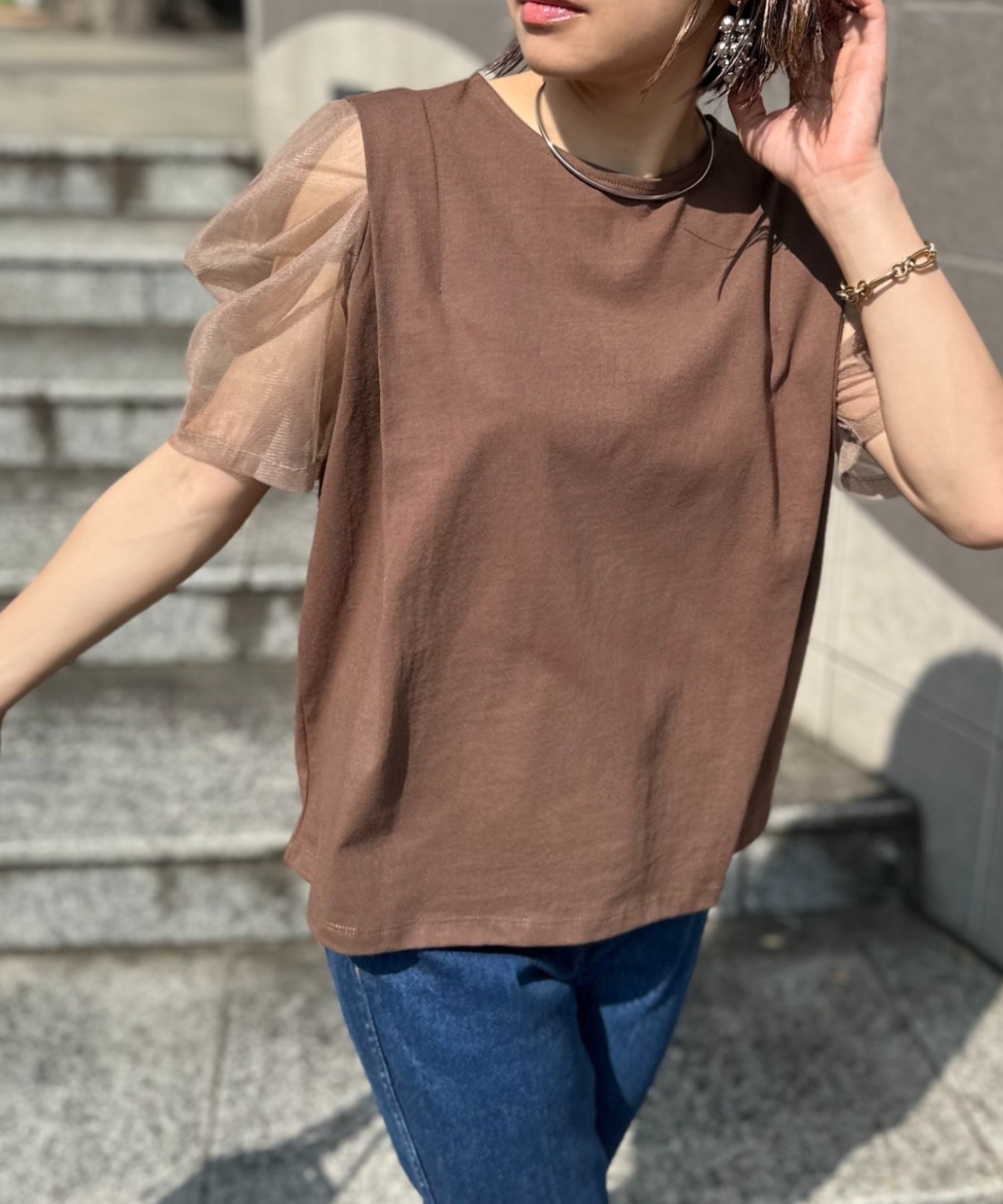 ブラウン
model:154cm 着用サイズ:FREE