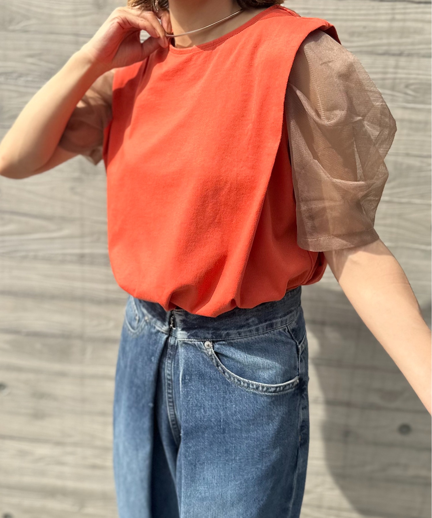 オレンジ
model:154cm 着用サイズ:FREE