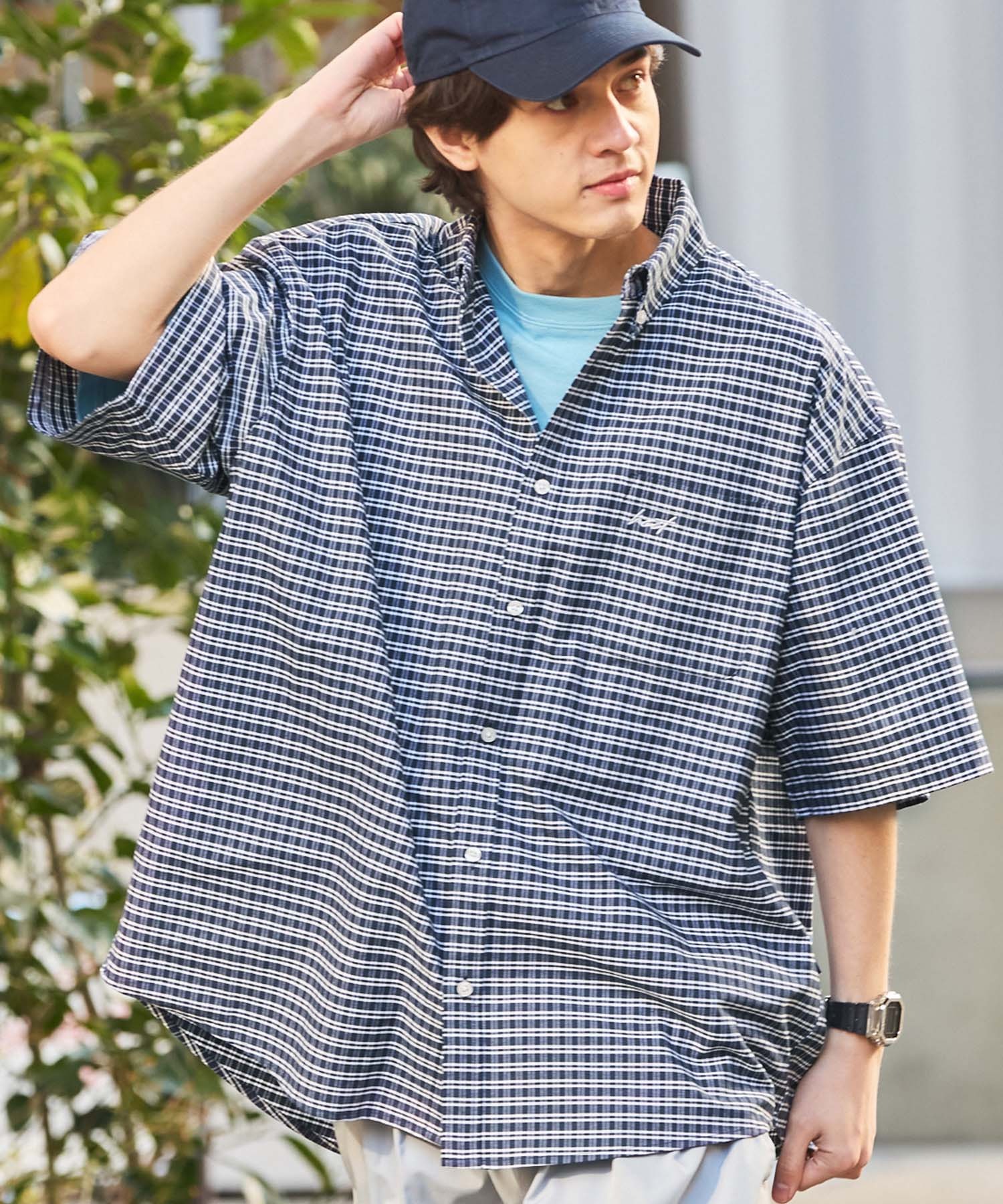 HECT】Big Oxford Logo S/S Shirt / ビッグシルエットボタンダウン 