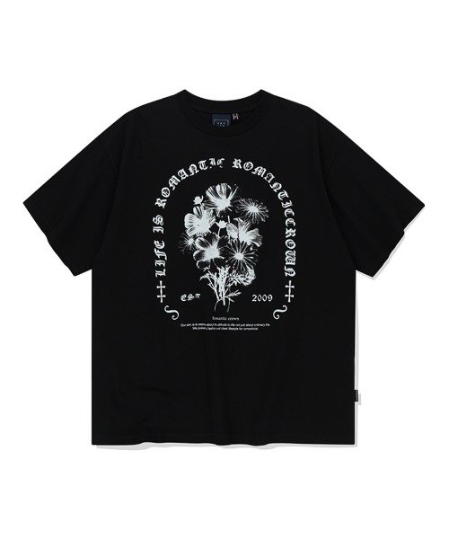 ROMANTIC CROWN ♥VOLUME LOGO FLOWER TEE SHIRT/追跡付 BUY ROMANTIC CROWN T-Shirt VOLUME LOGO FLOWER TEE SHIRT BLACK