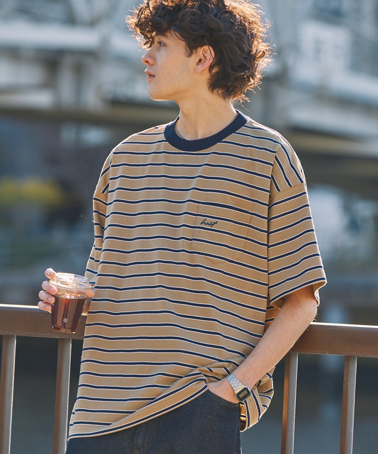 HECT】Big Border S/S Tee / ビッグシルエットボーダー半袖Tシャツ