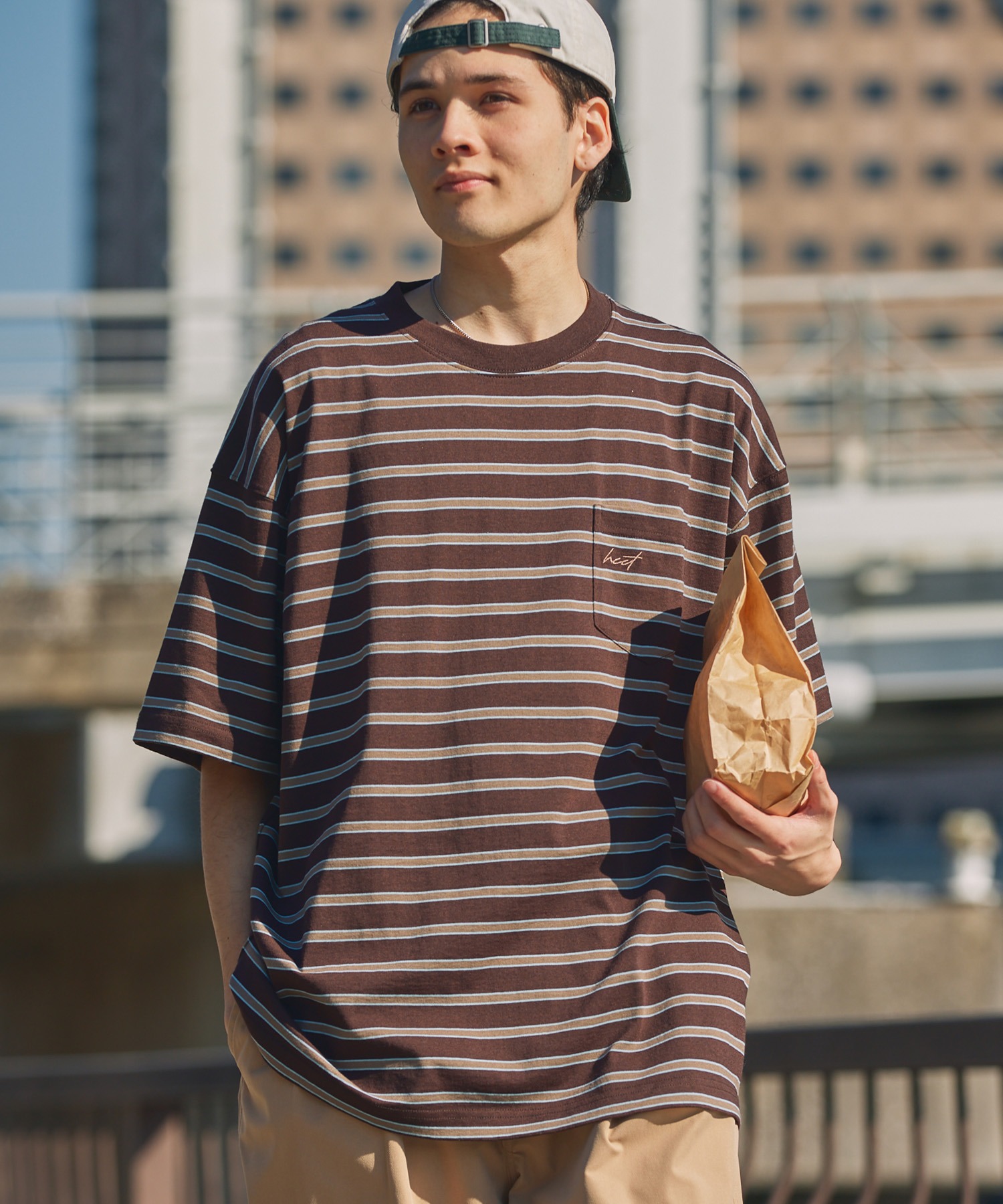 HECT】Big Border S/S Tee / ビッグシルエットボーダー半袖Tシャツ