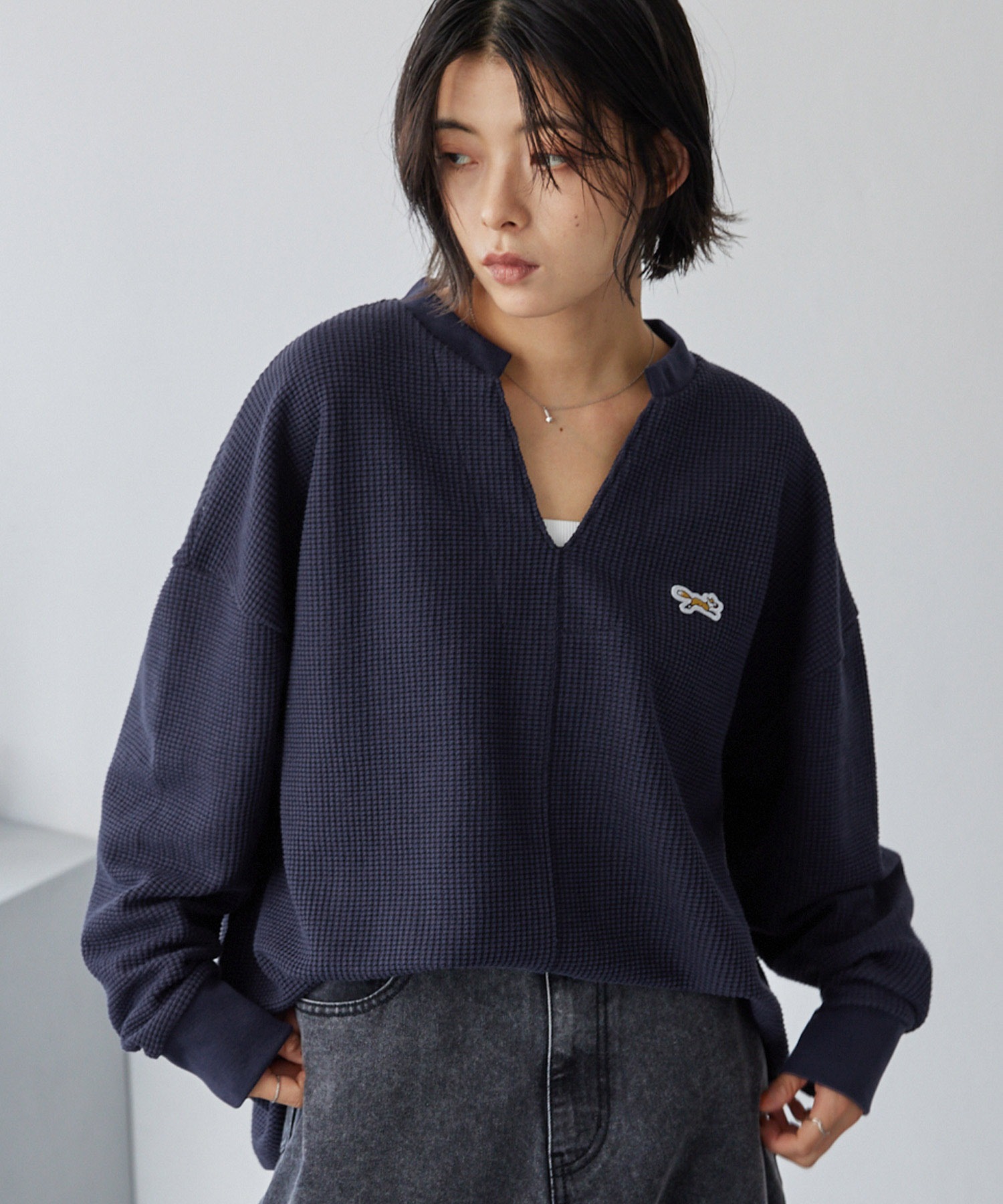 【アンちゃん】ZOY　ハーフジップTシャツ 　ベスト　モックネックTシャツ ZTMY SPORTS High Neck Long Tee (Gray) - ZUTOMAYO MART
