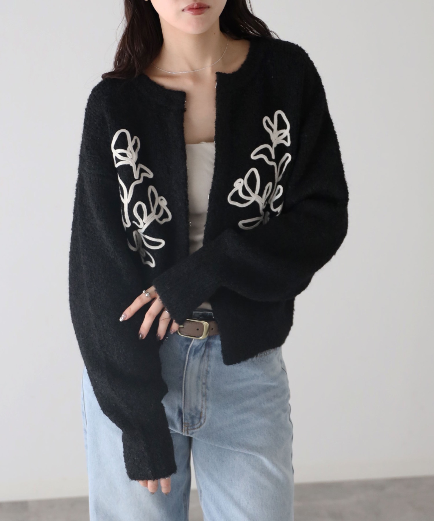 model：164cm. 着用サイズ：FREE