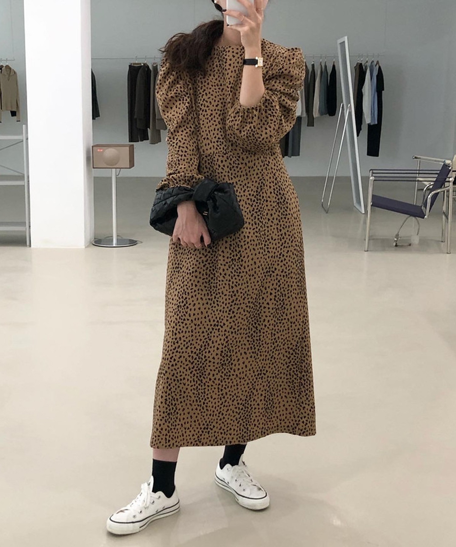 レオパードパフスリーブワンピース Sas Unibuc Ro