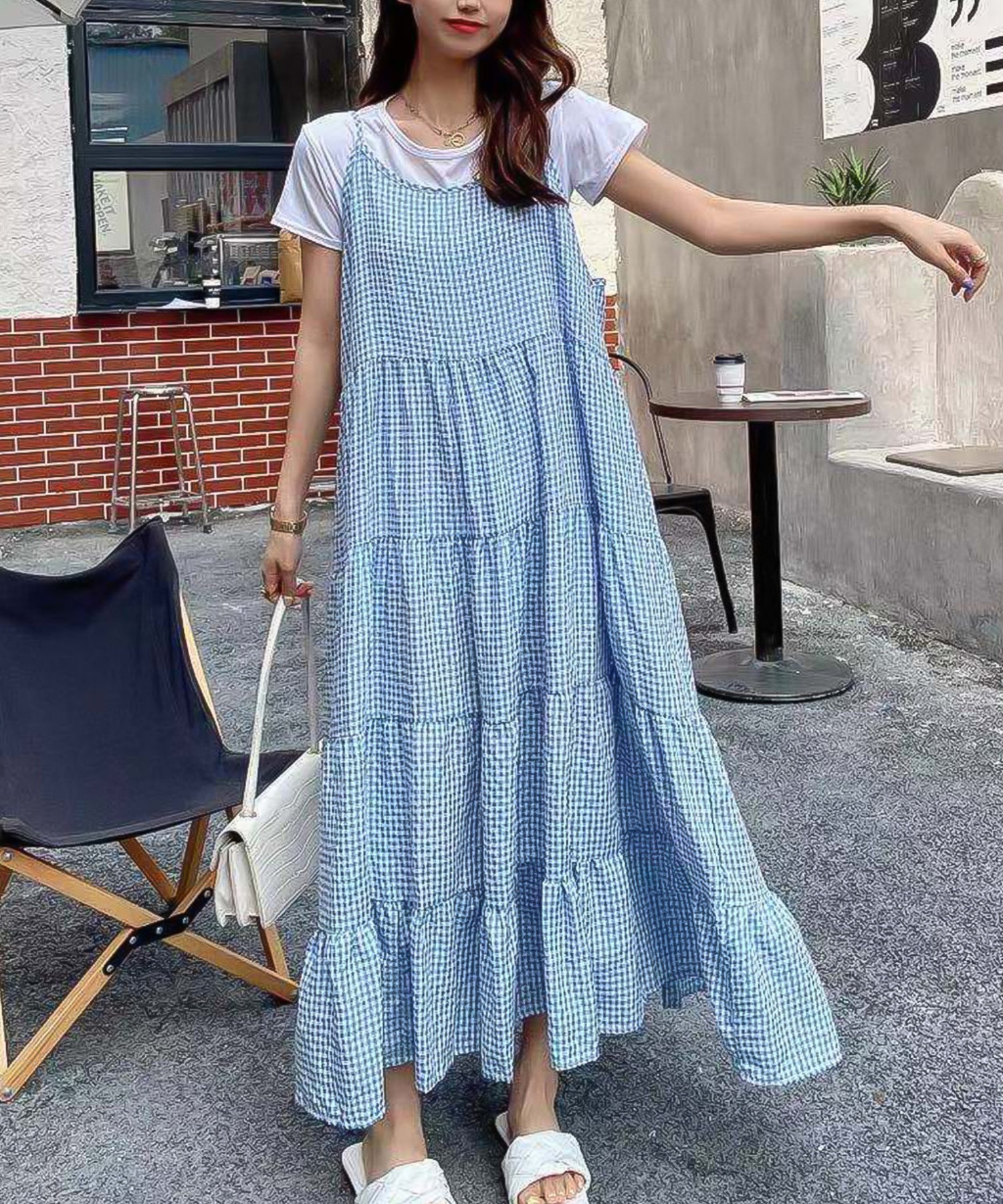 記念日 Bifrostギンガムキャミワンピース ワンピース