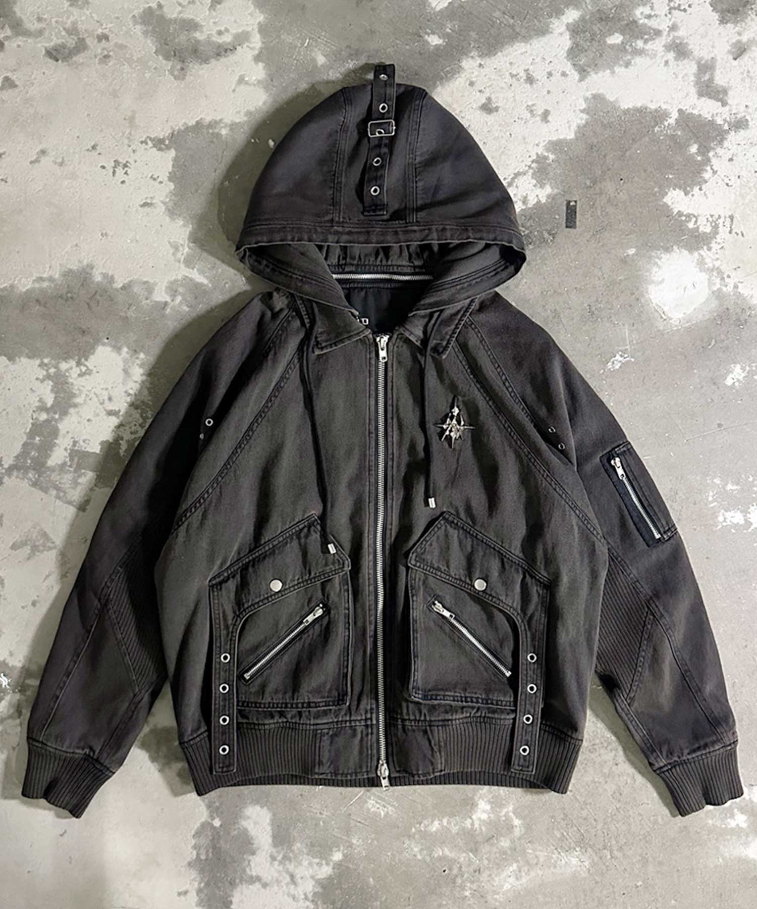 A'GEM/9 × .kom 『A'GEM/9/エージェムナイン』 デニムフードジャケット