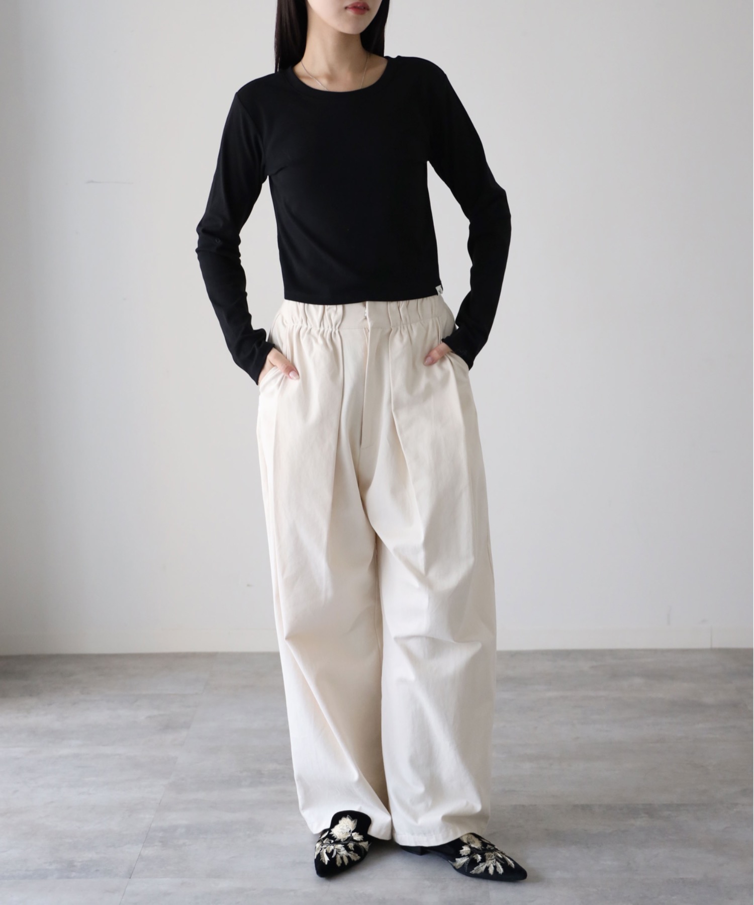 model：164cm. 着用サイズ：FREE