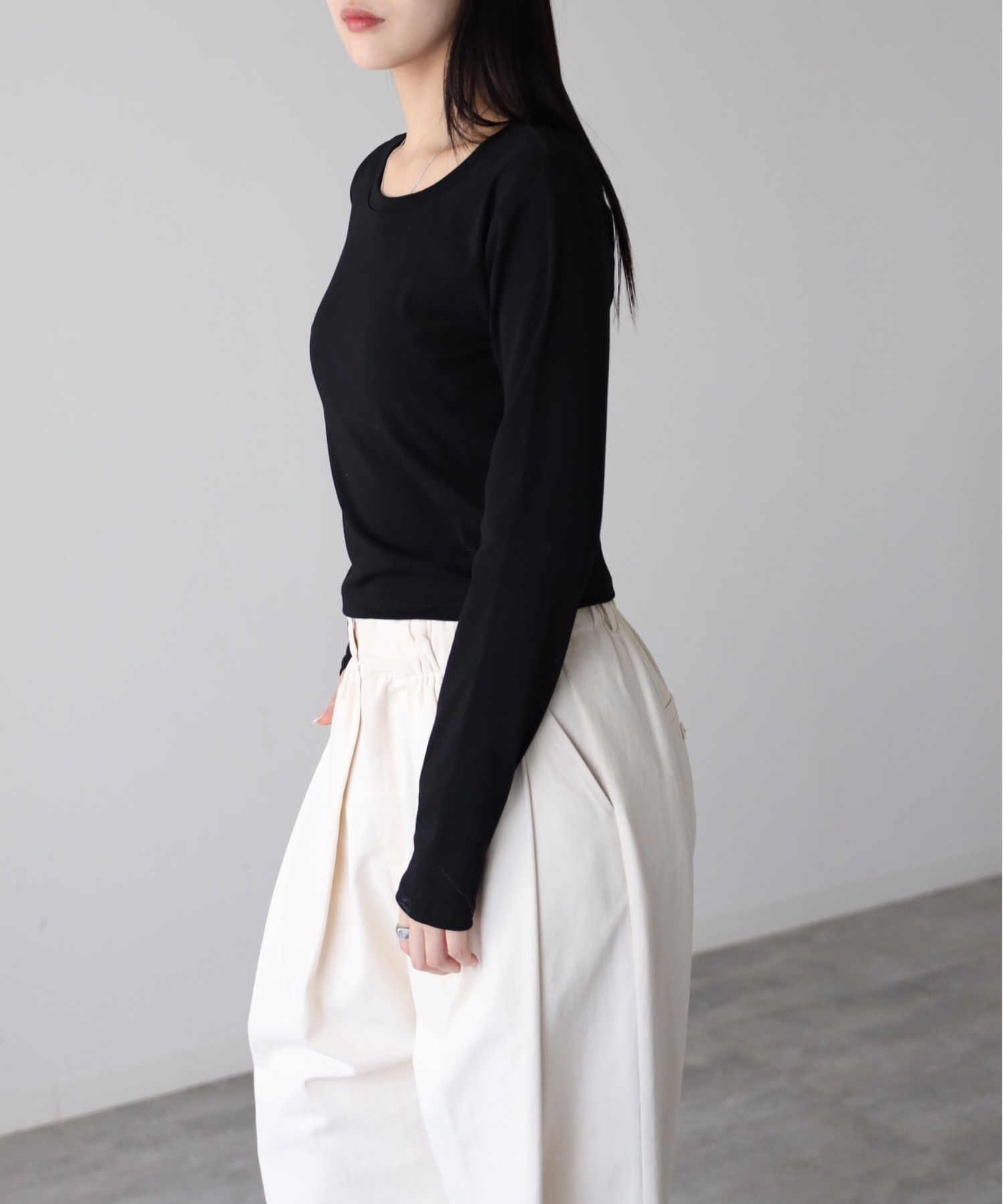 model：164cm. 着用サイズ：FREE