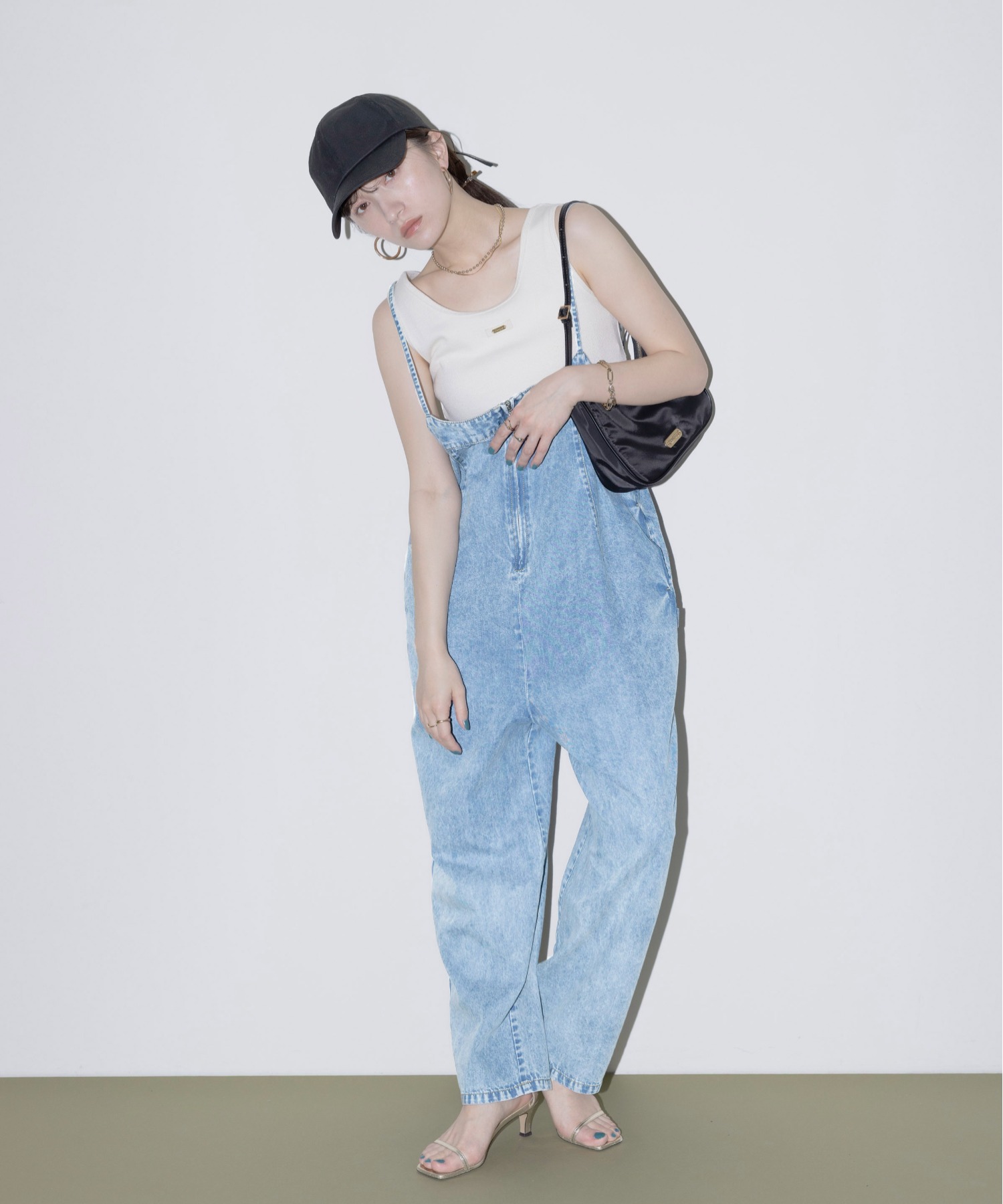 フロントジップ テンセルデニムサロペット Eimee Law│Eimee Law