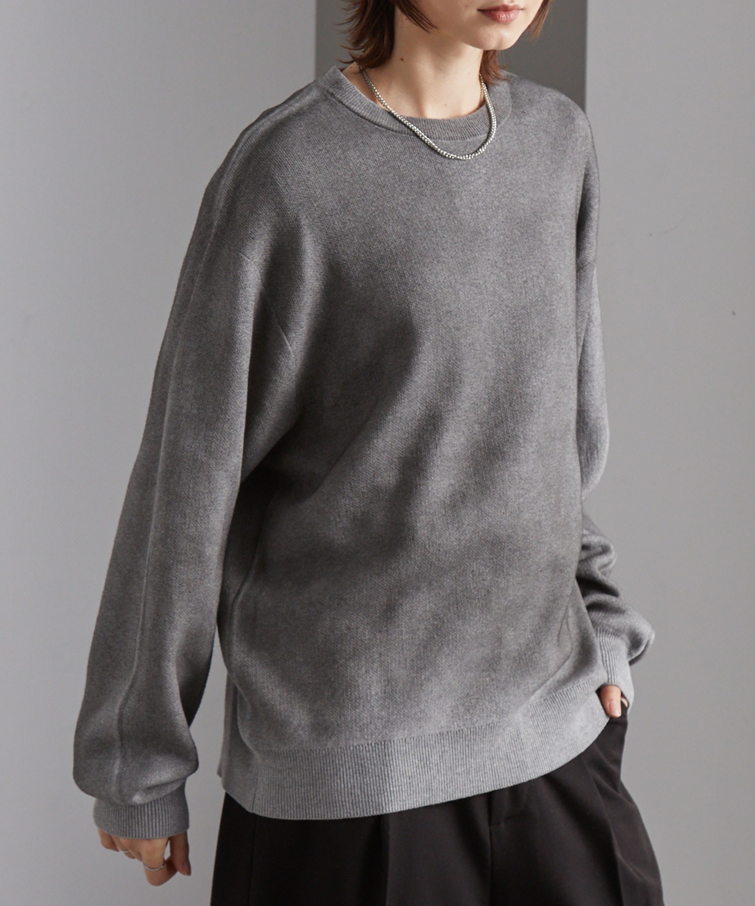 ヴィンテージスプレー加工 グラデーションオーバーサイズクルーネック