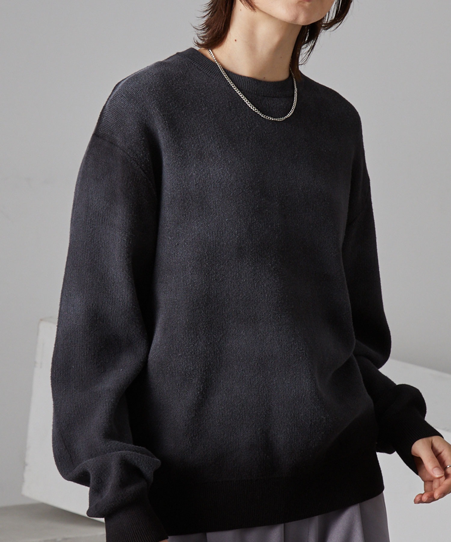 ヴィンテージスプレー加工 グラデーションオーバーサイズクルーネック