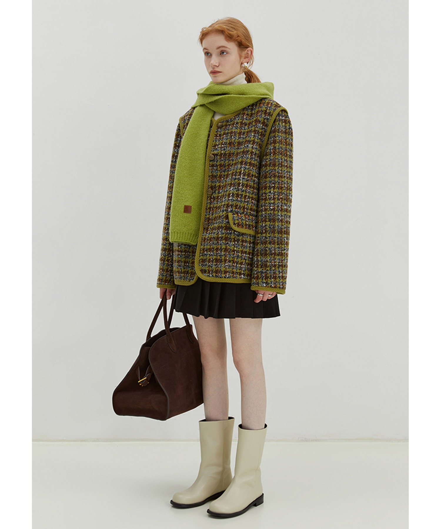 ツイードライトダウンジャケット FD22W217【Fano Studios