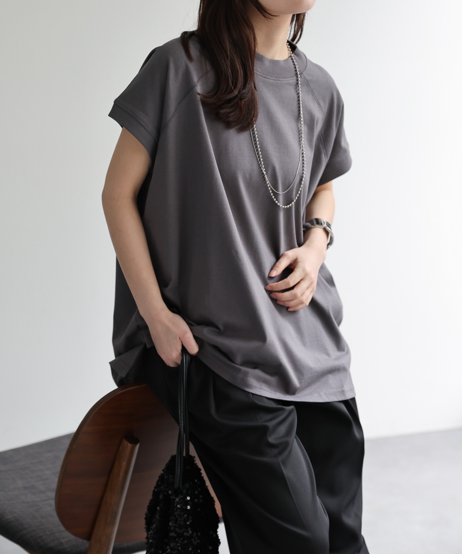 model：156cm 着用サイズ：LARGE