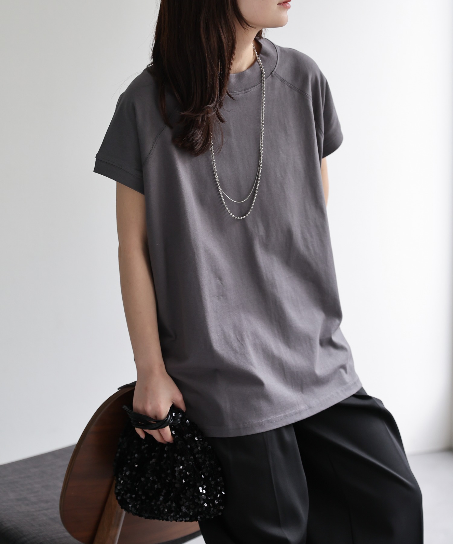 model：156cm 着用サイズ：LARGE