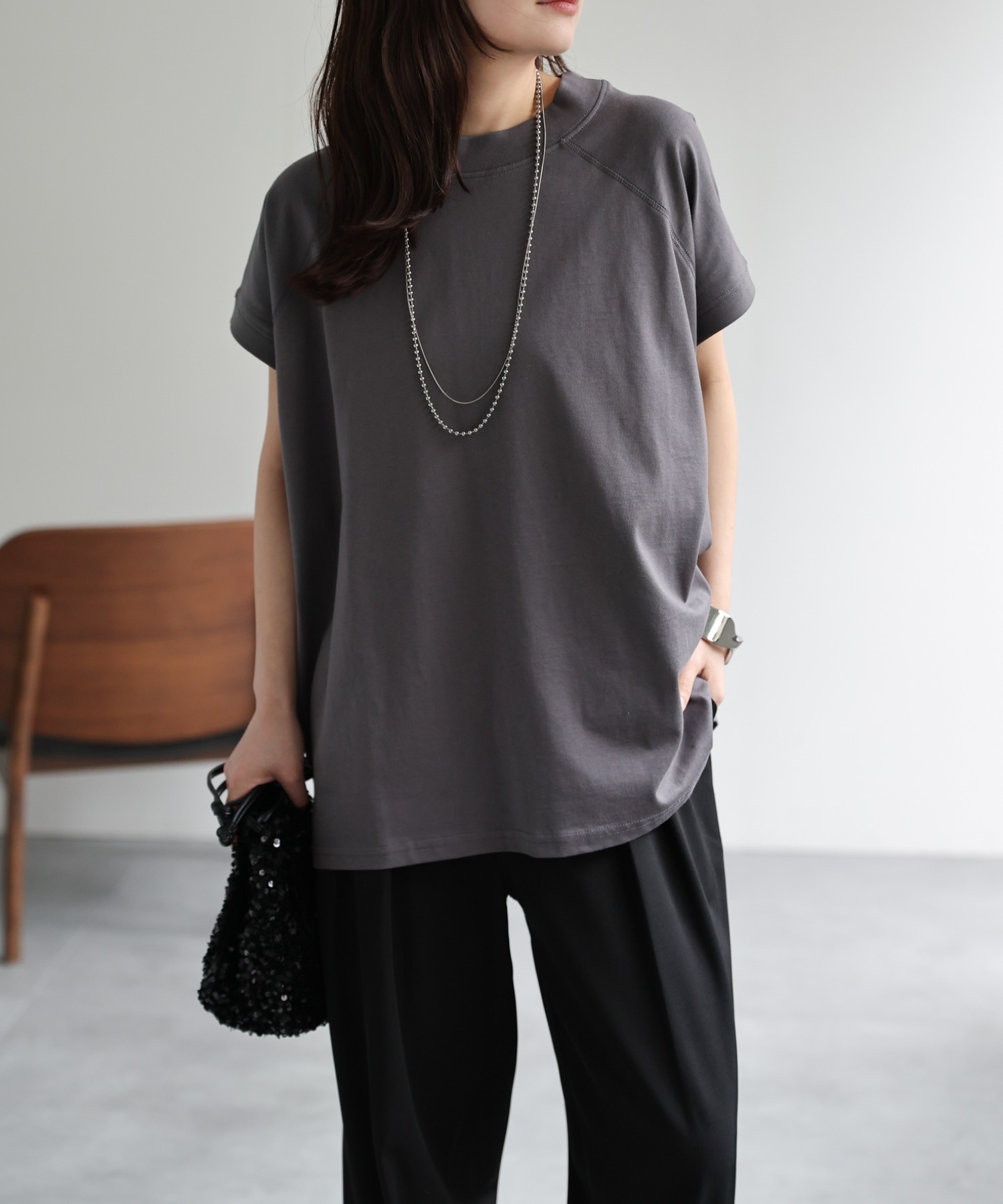 model：156cm 着用サイズ：LARGE